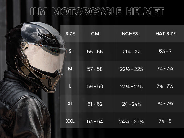 Casco de Moto ILM - MF509 - MATTE BLACK