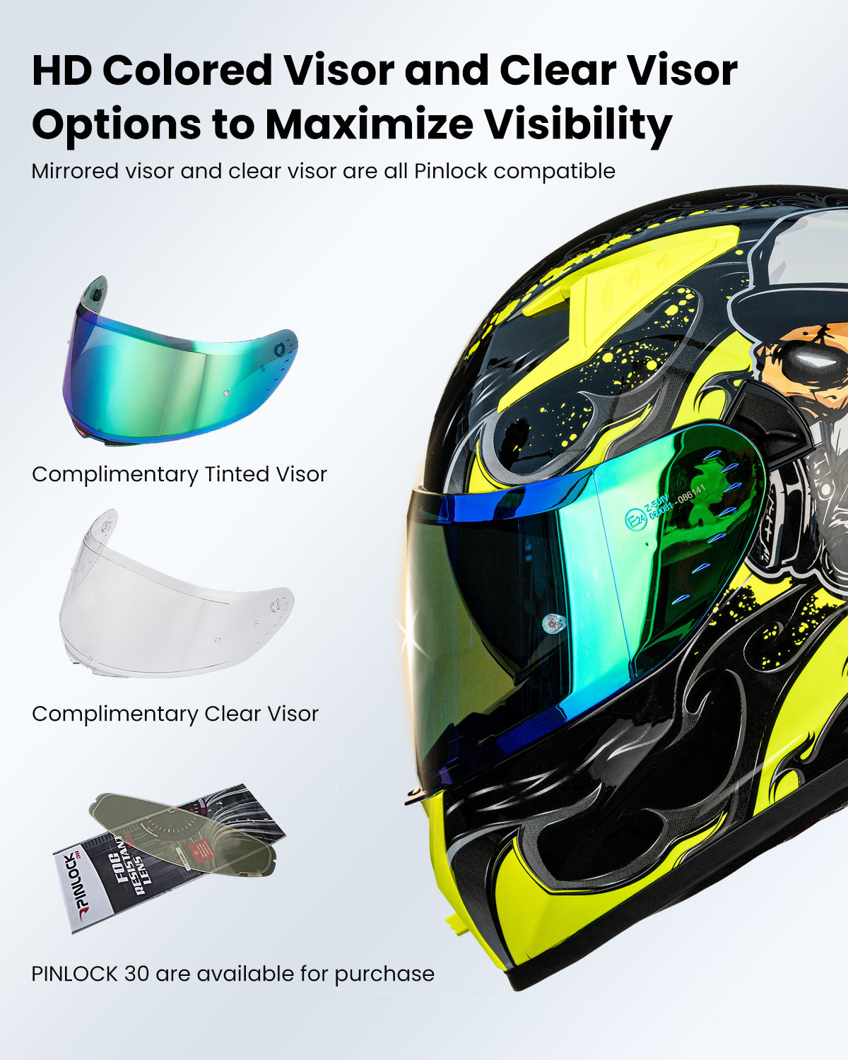 CASCO DE MOTO ILM - Z501 - EXOPUNK YELLOW