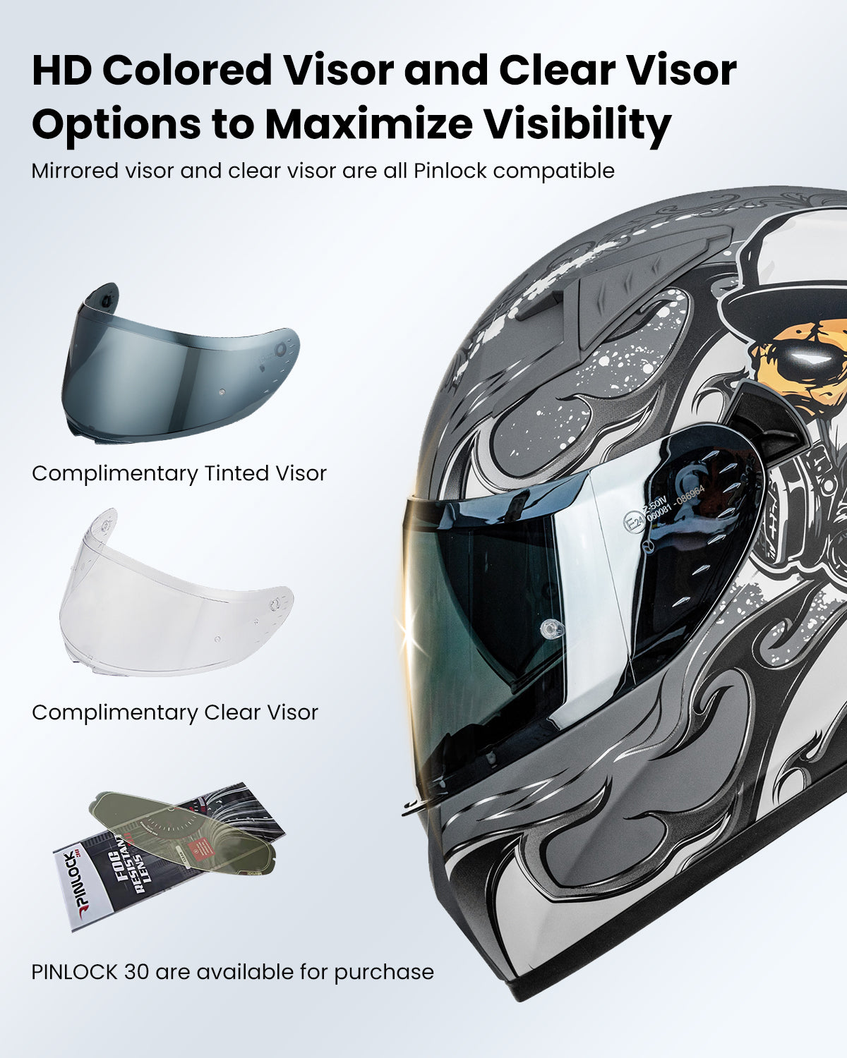 CASCO DE MOTO ILM - Z501 - EXOPUNK SILVER