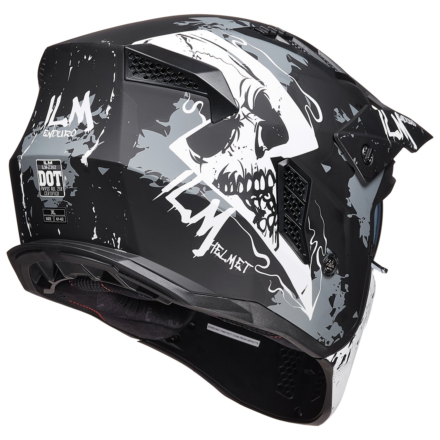 CASCO DE MOTO 3/4 ILM Z302 - MATTE SKULL