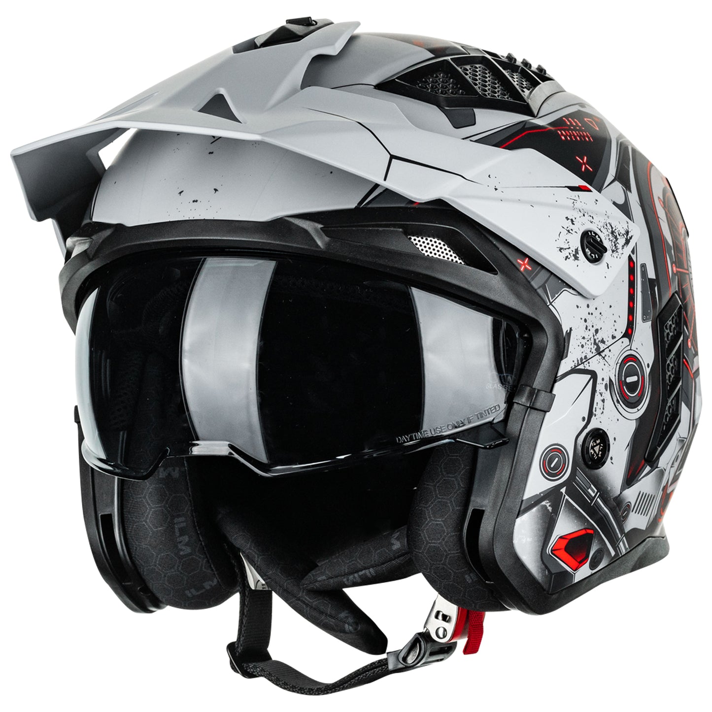 CASCO DE MOTO 3/4 ILM Z302 - MECHANICAL RED