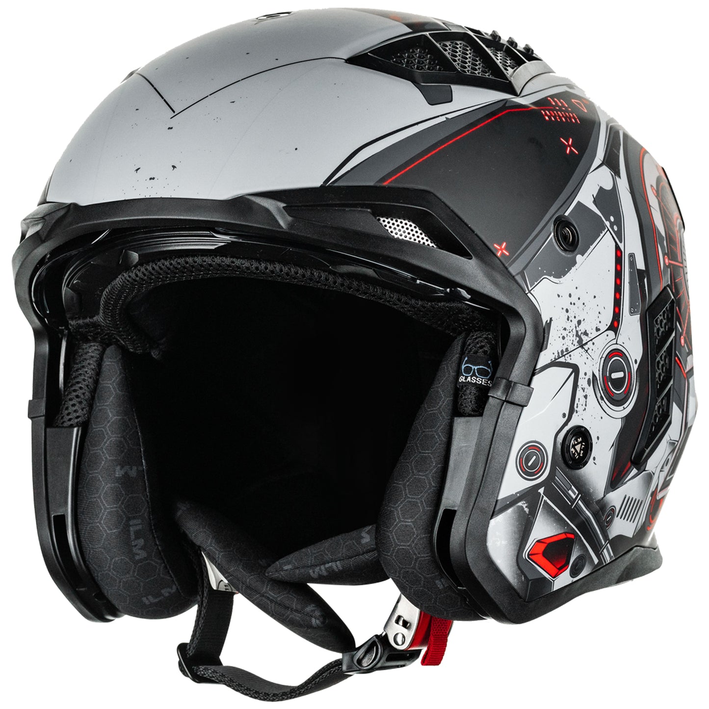 CASCO DE MOTO 3/4 ILM Z302 - MECHANICAL RED