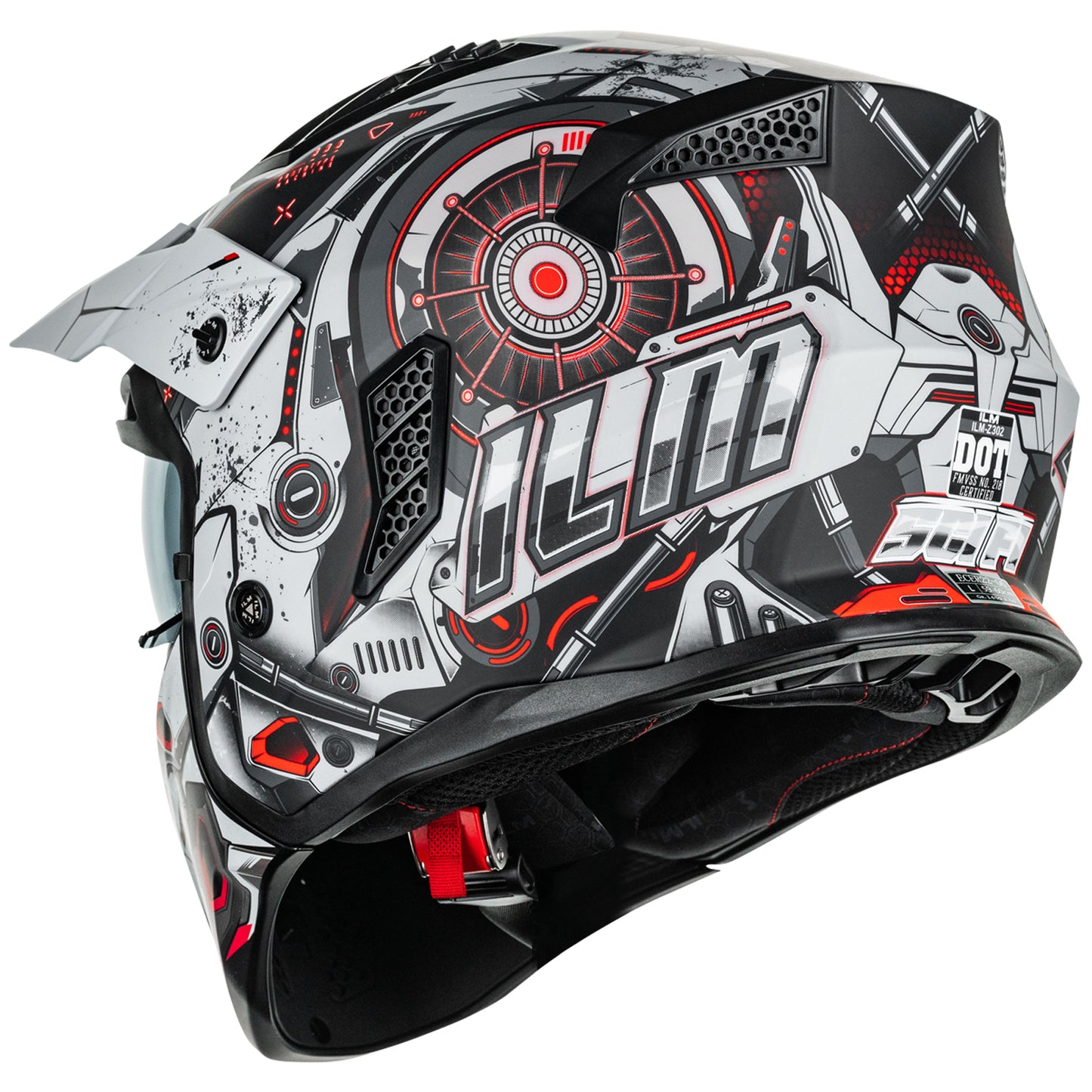 CASCO DE MOTO 3/4 ILM Z302 - MECHANICAL RED