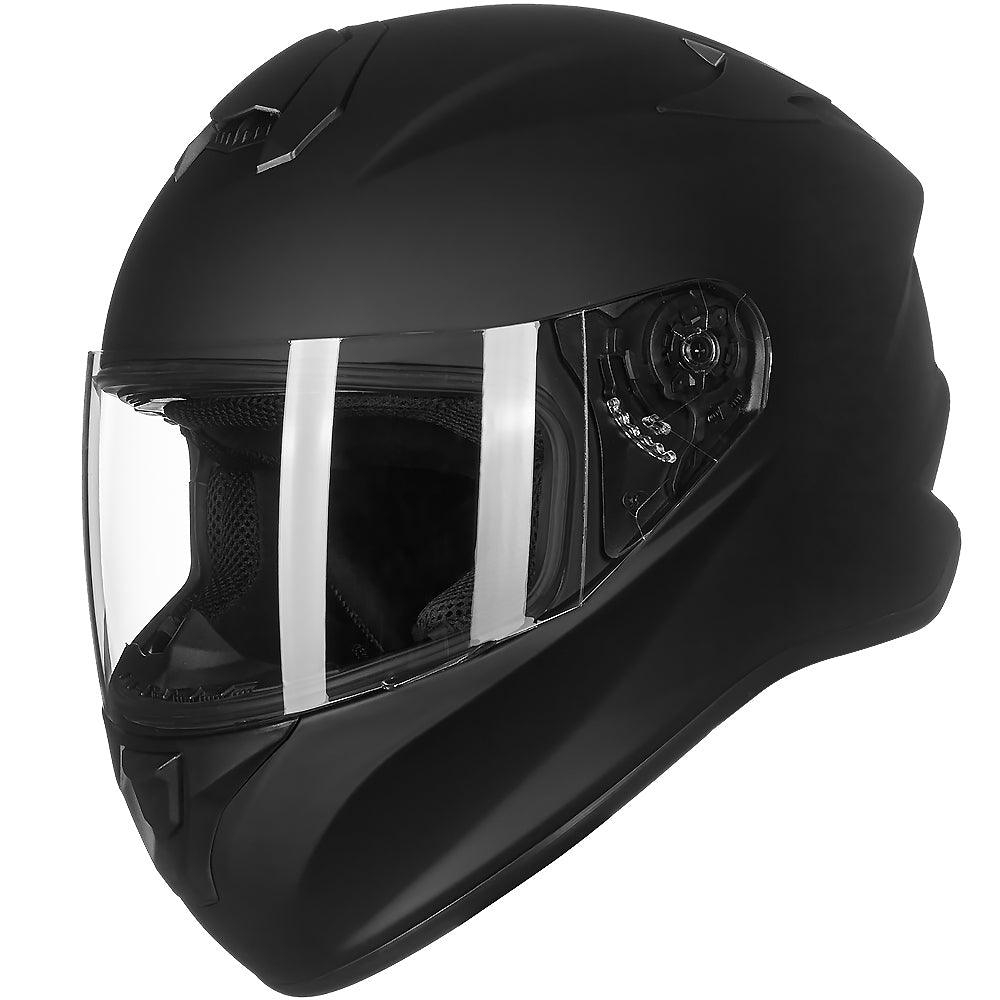 ILM Casco Integral para Moto de Calle Modelo ST-06 /Blanco,Negro mate, Rojo/