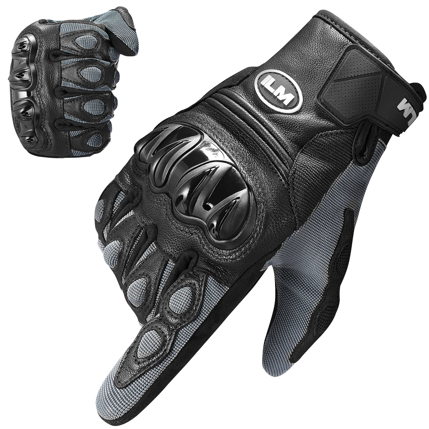 ILM Guantes de Moto JC42 / Negro - Gris