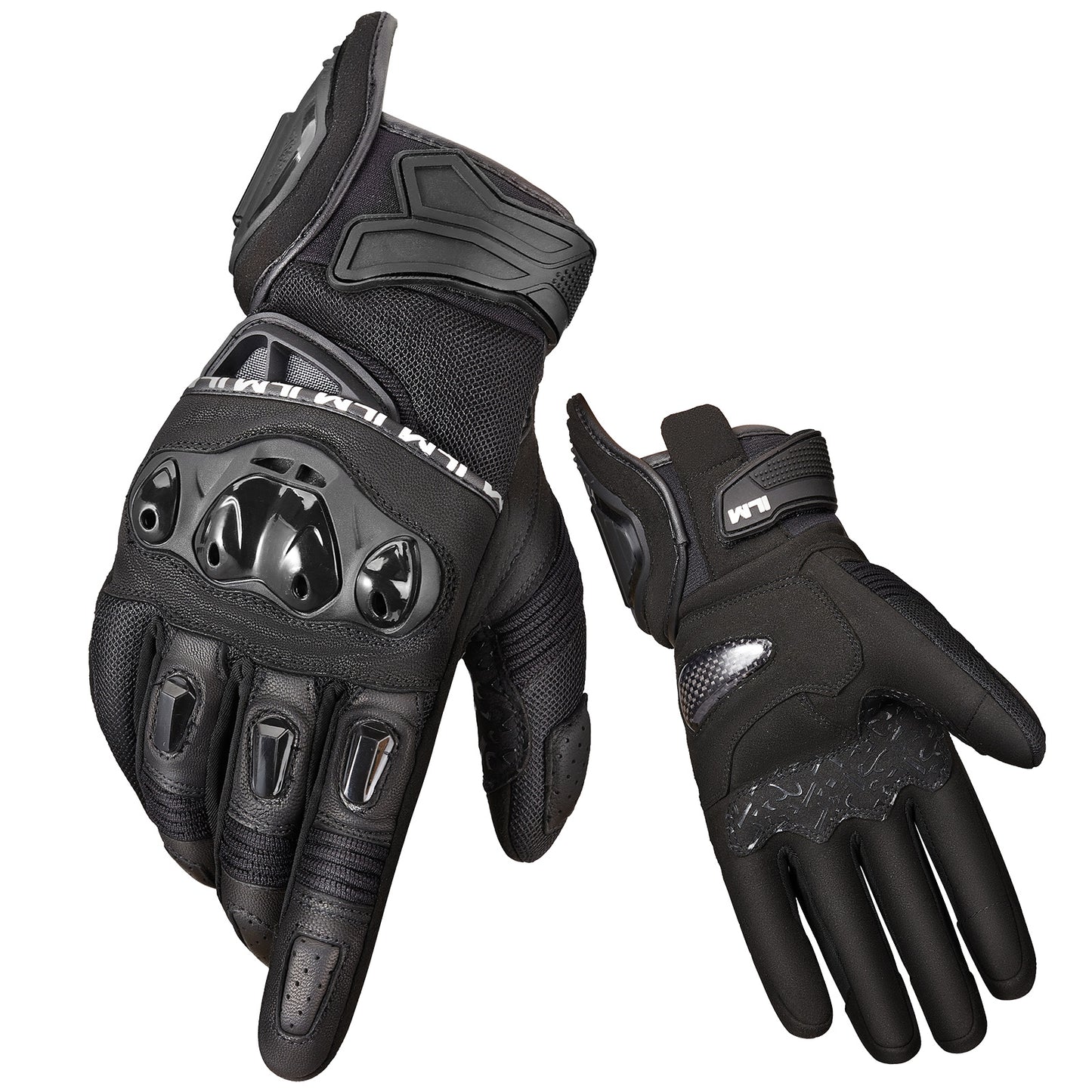 Guantes ILM WD01 cuero-textil para hombres y mujeres /Negro/