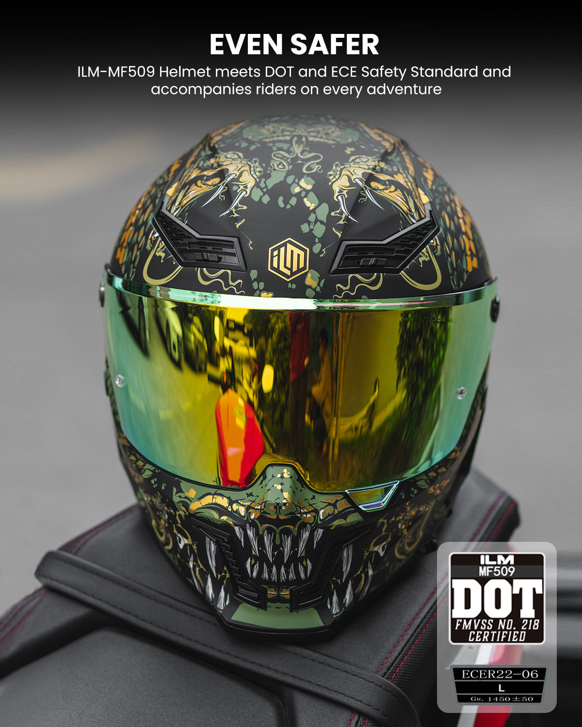 Casco de Moto ILM - MF509 - MYTHOLOGY GOLD