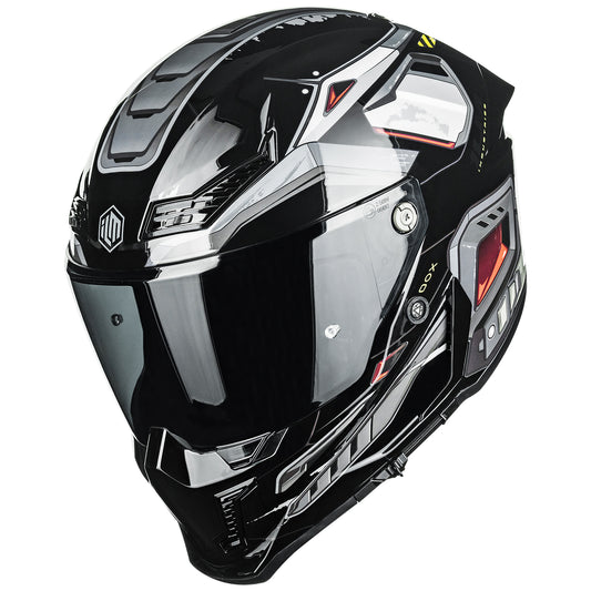 Casco de Moto ILM - MF509 - CYBORG BLACK GLOSS