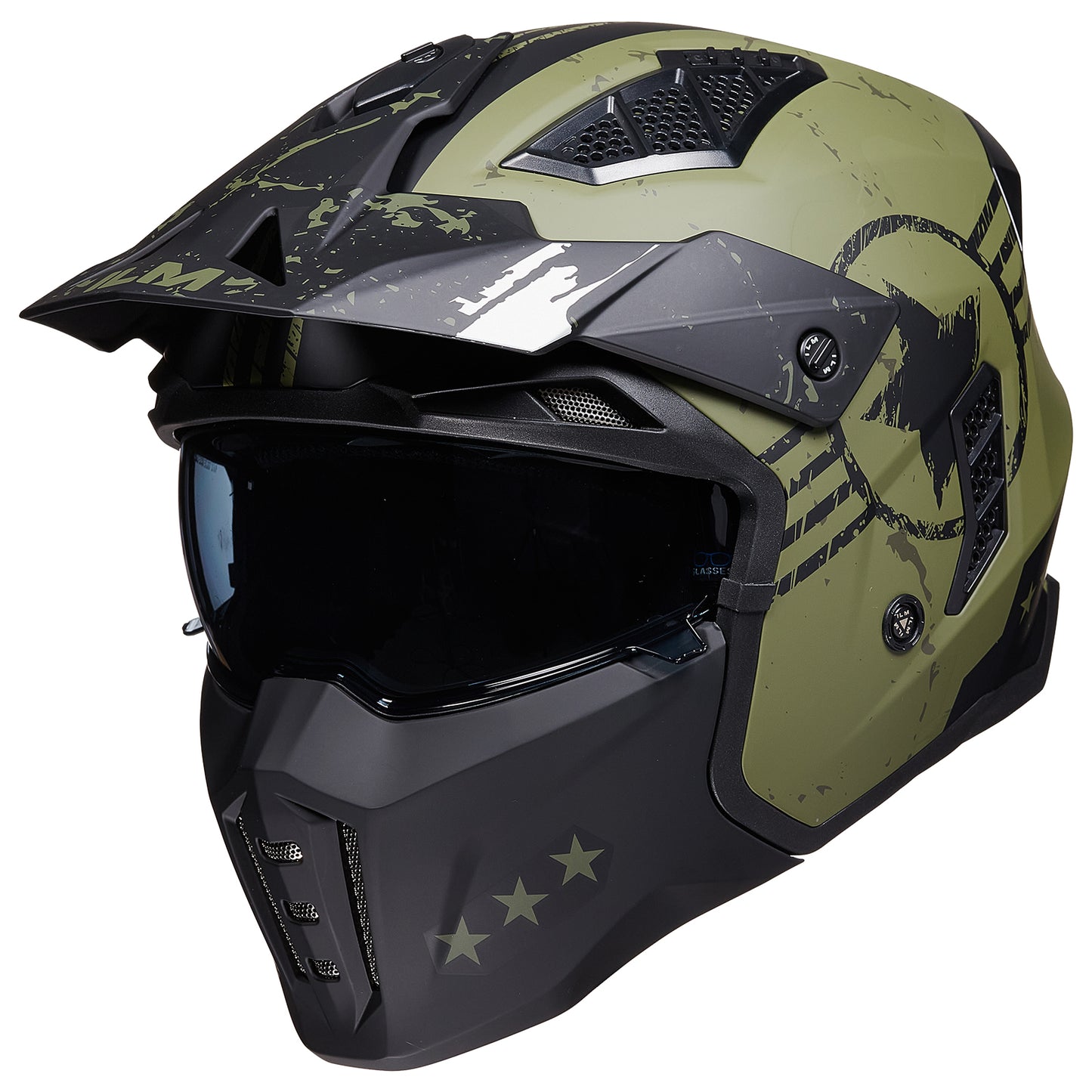 CASCO DE MOTO 3/4 ILM Z302 - ARMY GREEN