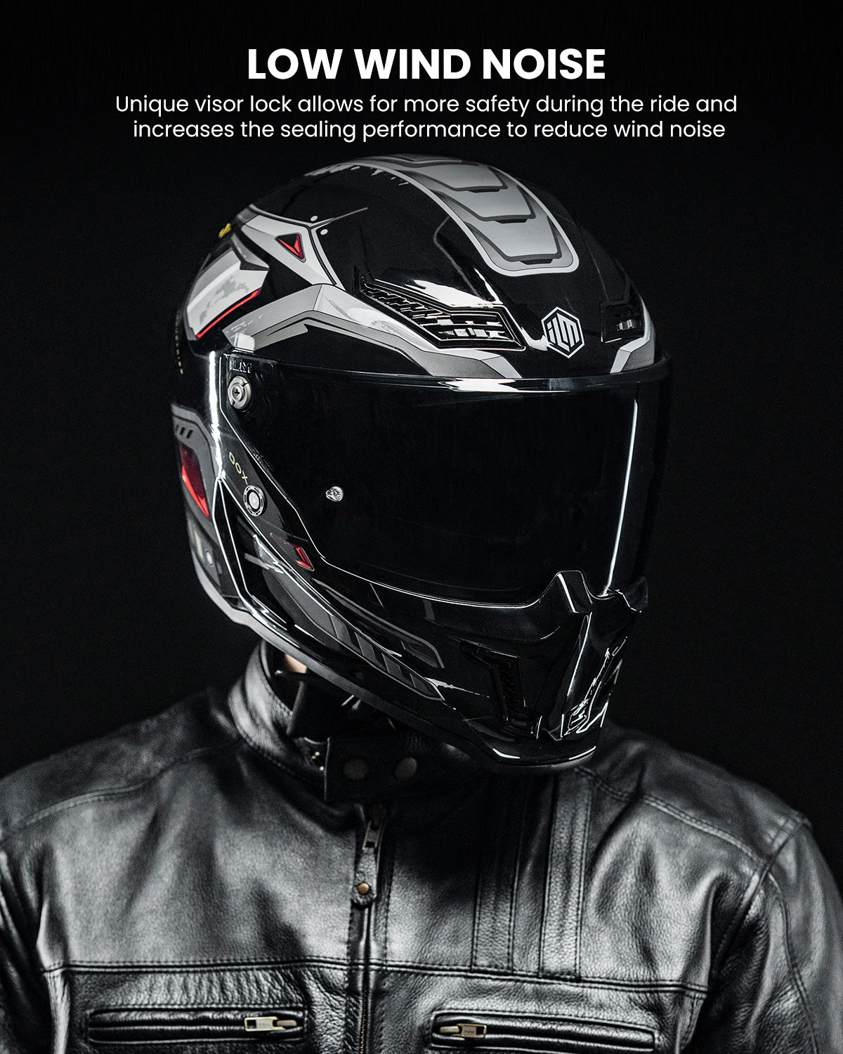 Casco de Moto ILM - MF509 - CYBORG BLACK GLOSS