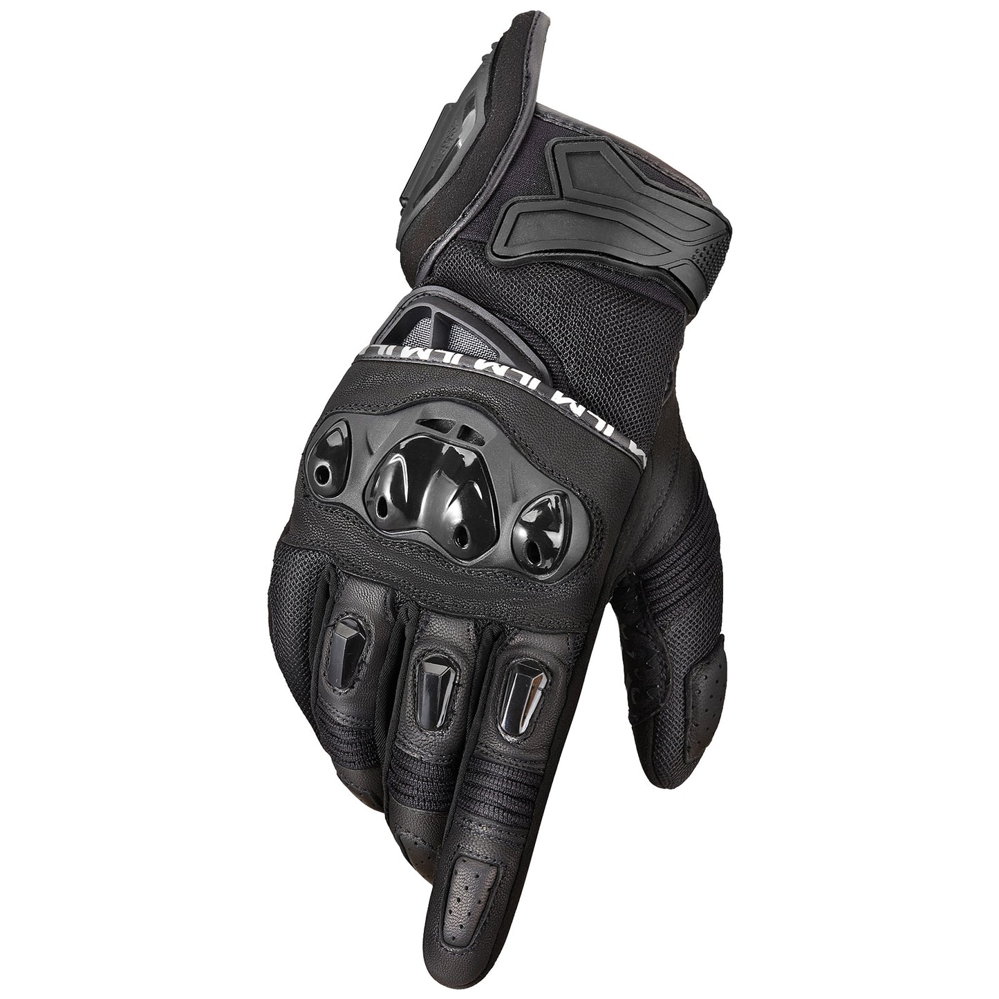 Guantes ILM WD01 cuero-textil para hombres y mujeres /Negro/