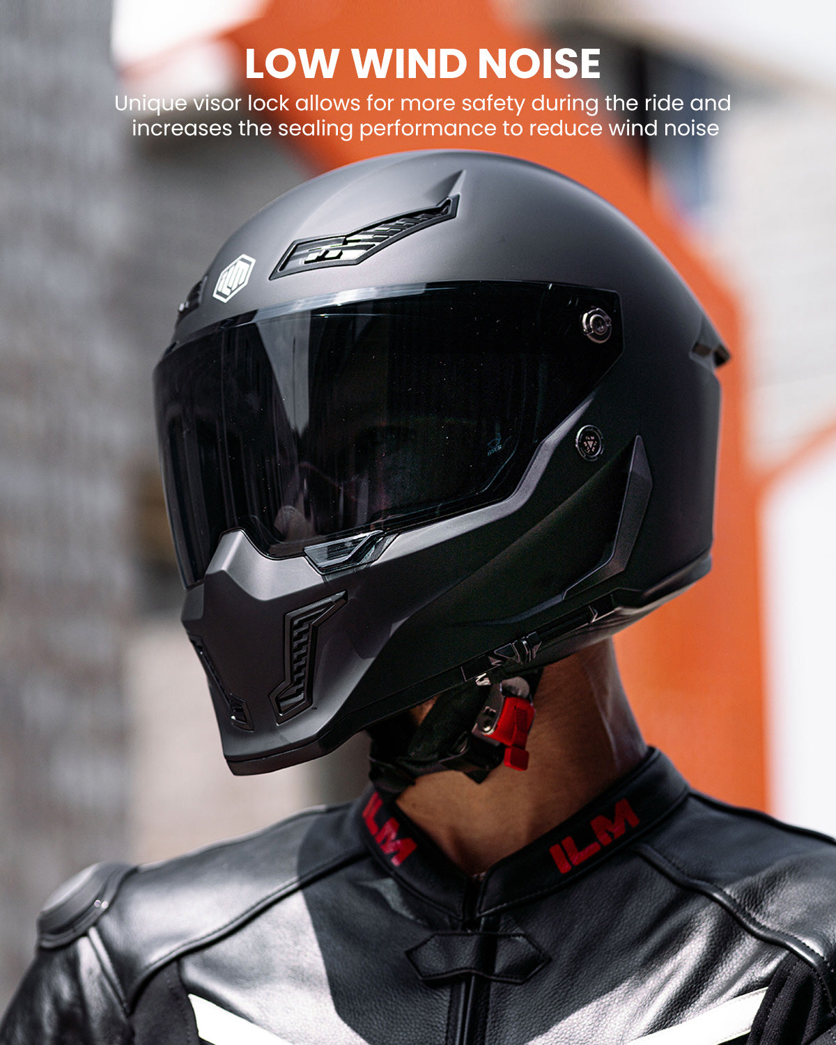 Casco de Moto ILM - MF509 - MATTE BLACK