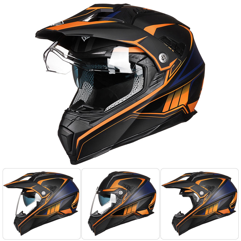 CASCO PARA MOTO OFF ROAD ILM - 606V / Verde, Naranjo