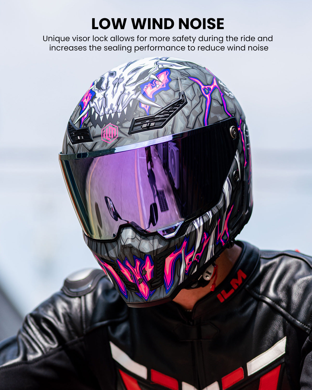 Casco de Moto ILM - MF509 - DAY1 PURPLE