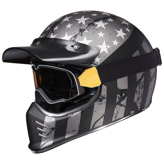 CASCO DE MOTO ILM - Z502 / PATRIOT FLAG / CASCO CLÁSICO