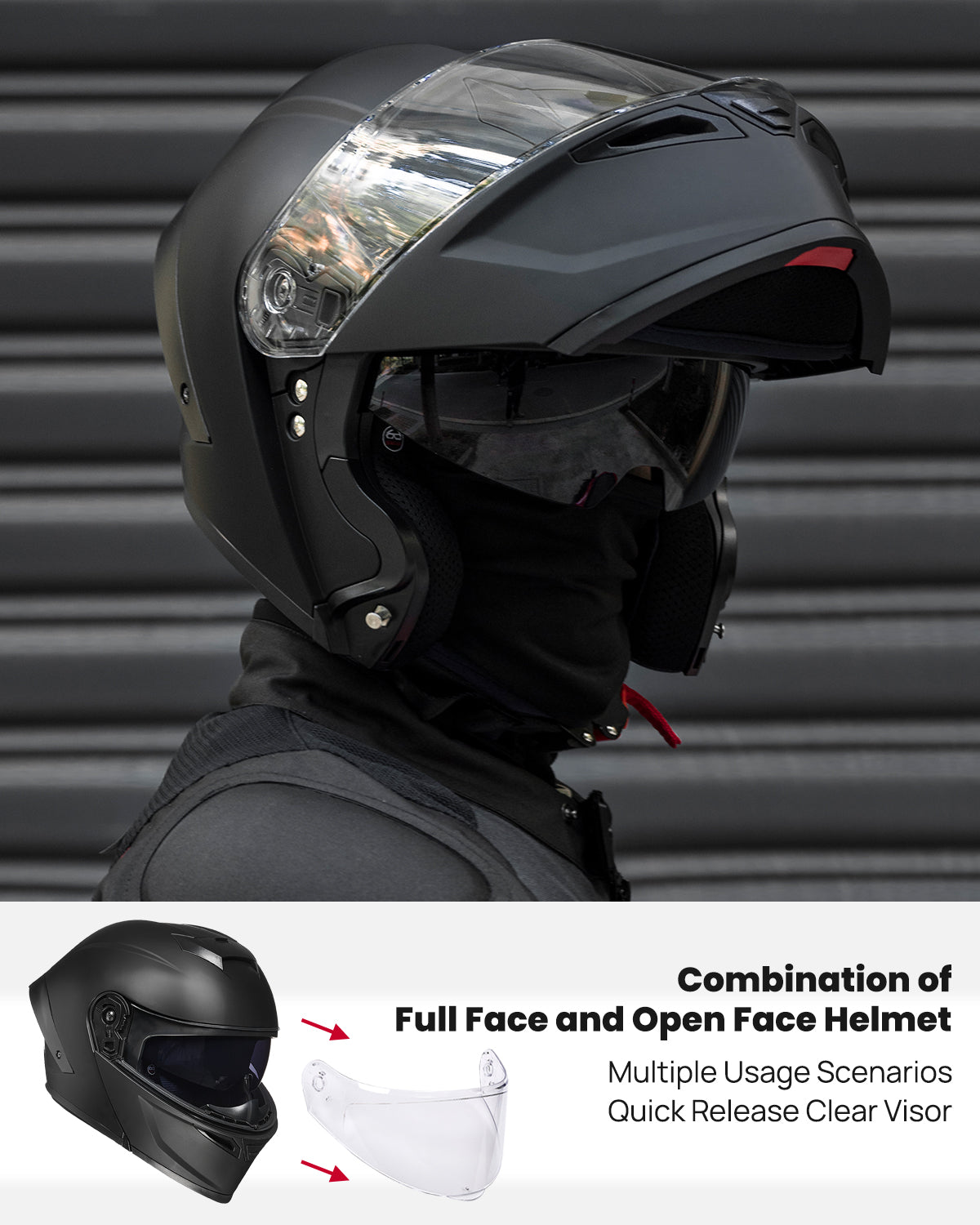 Casco Abatible ILM WS202 - Negro mate