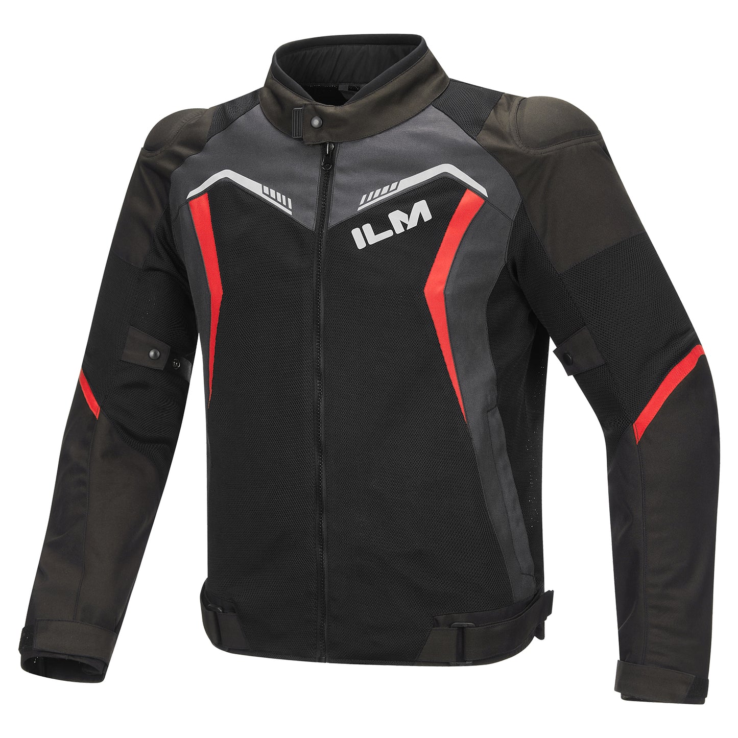 CHAQUETA DE MOTO ILM - J02 / BLANCO - GRIS OSCURO