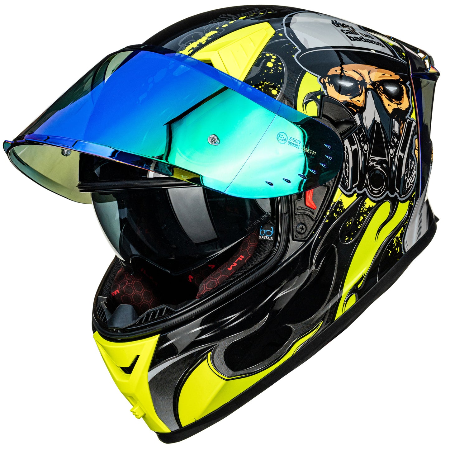 CASCO DE MOTO ILM - Z501 - EXOPUNK YELLOW