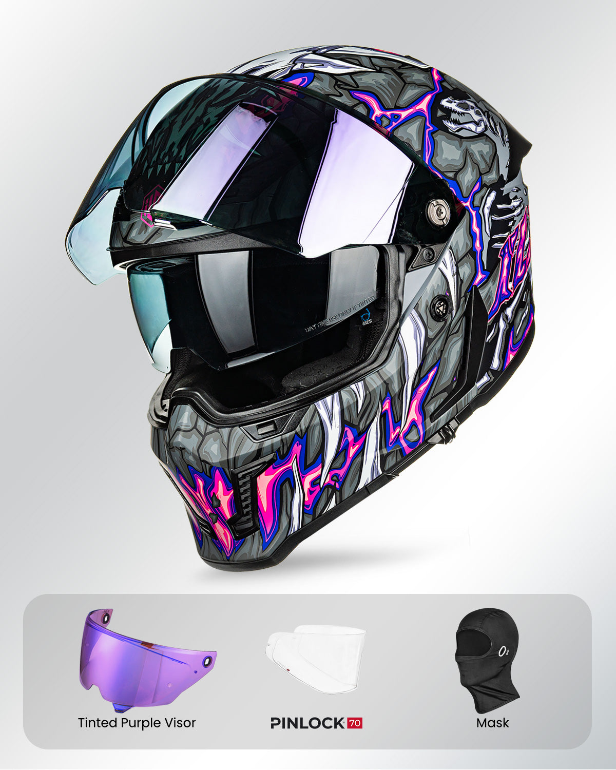 Casco de Moto ILM - MF509 - DAY1 PURPLE