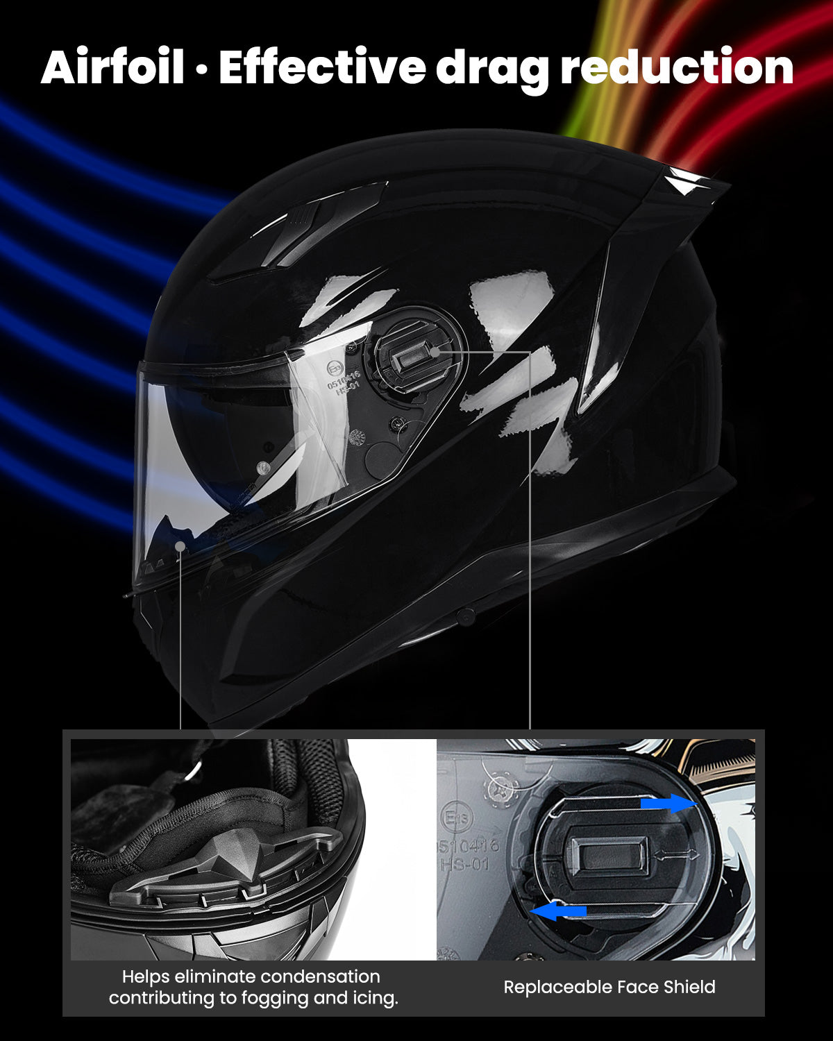 CASCO DE MOTO ILM INTEGRAL MIPS - 129M / NEGRO BRILLANTE