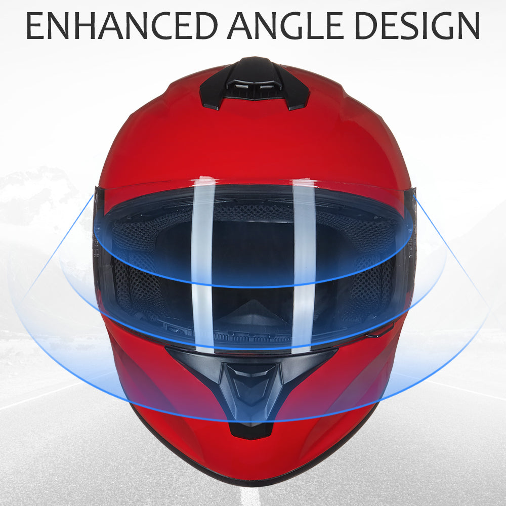 ILM Casco Integral para Moto de Calle Modelo ST-06 /Blanco,Negro mate, Rojo/