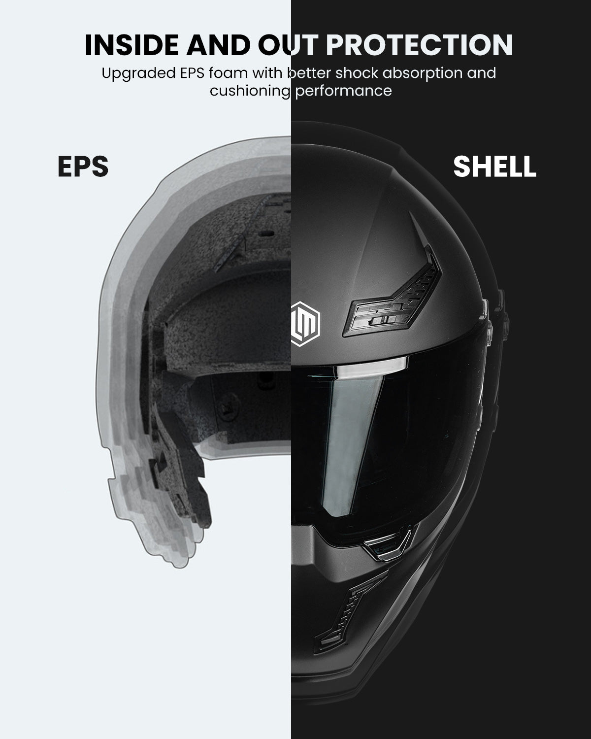 Casco de Moto ILM - MF509 - MATTE BLACK