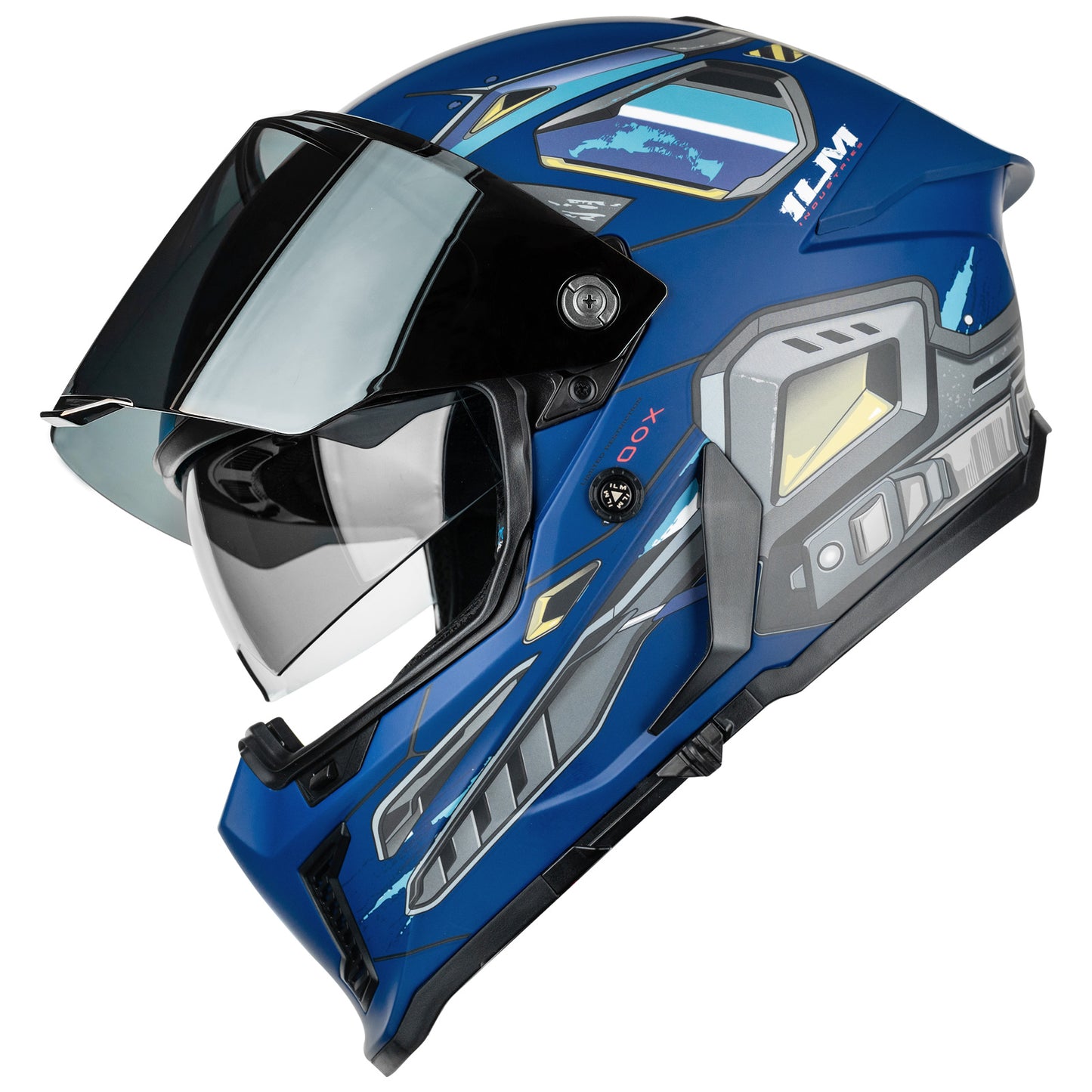 Casco de Moto ILM - MF509 - CYBORG BLUE