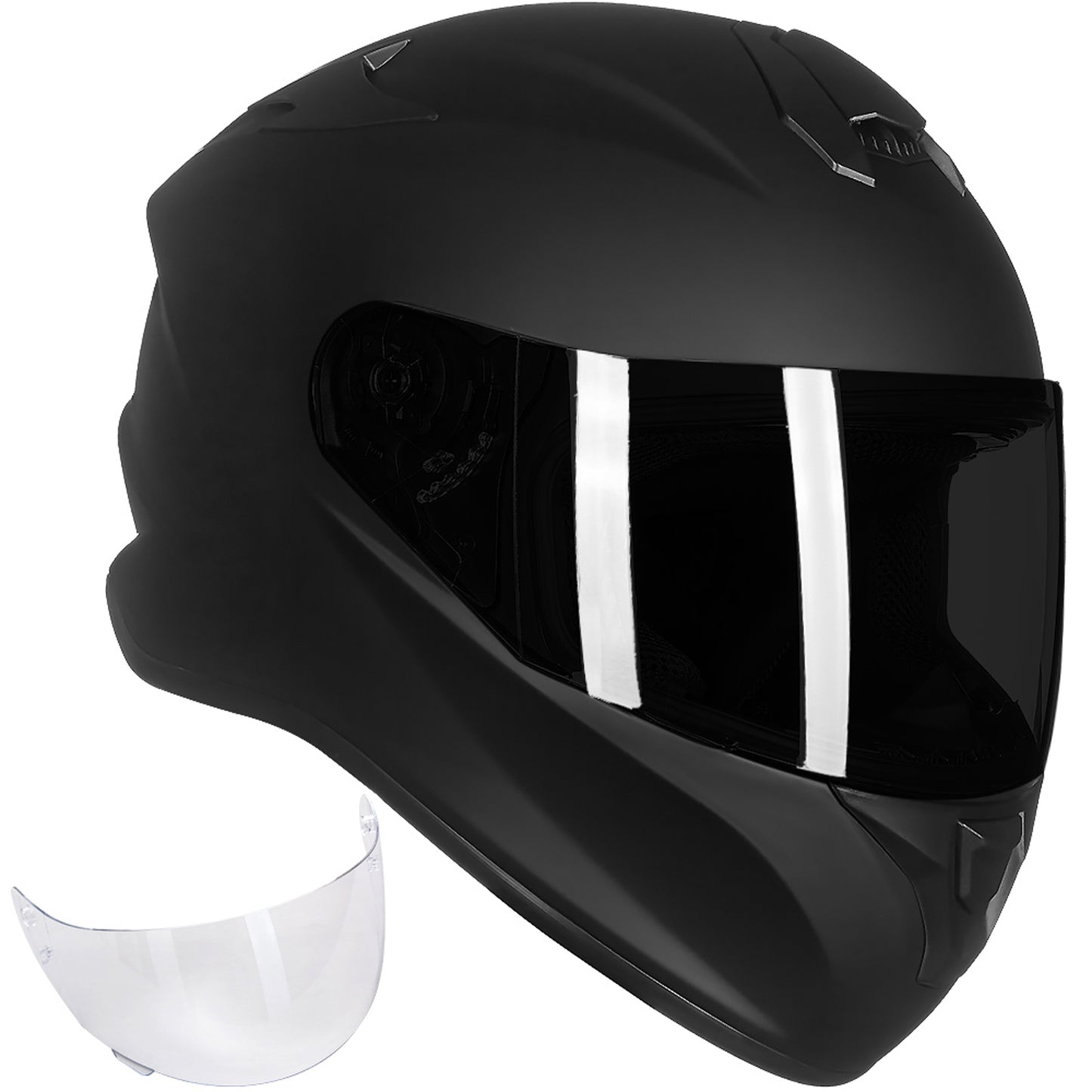 ILM Casco Integral para Moto de Calle Modelo ST-06 /Blanco,Negro mate, Rojo/