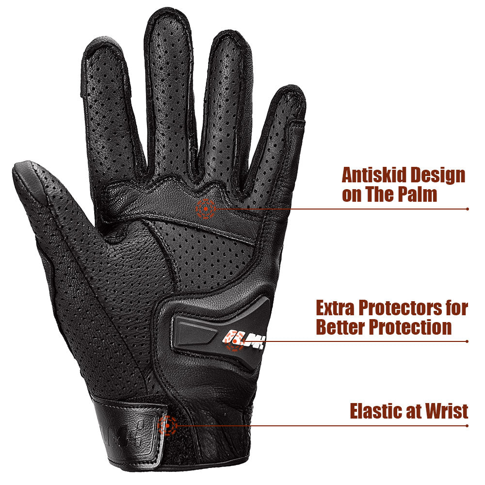 Guantes ILM Piel de Cabra Modelo DN01 / Negro perforado