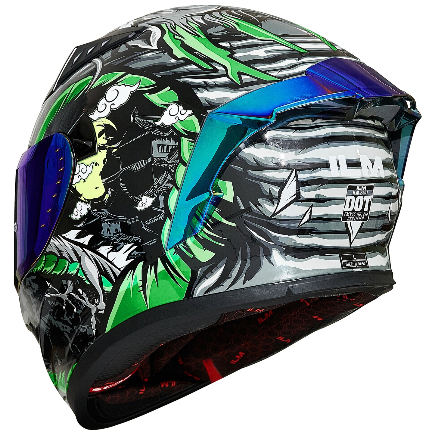 CASCO DE MOTO ILM - Z501 - LEGEND GREEN