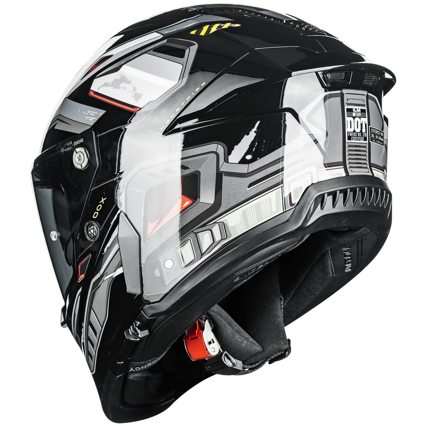 Casco de Moto ILM - MF509 - CYBORG BLACK GLOSS