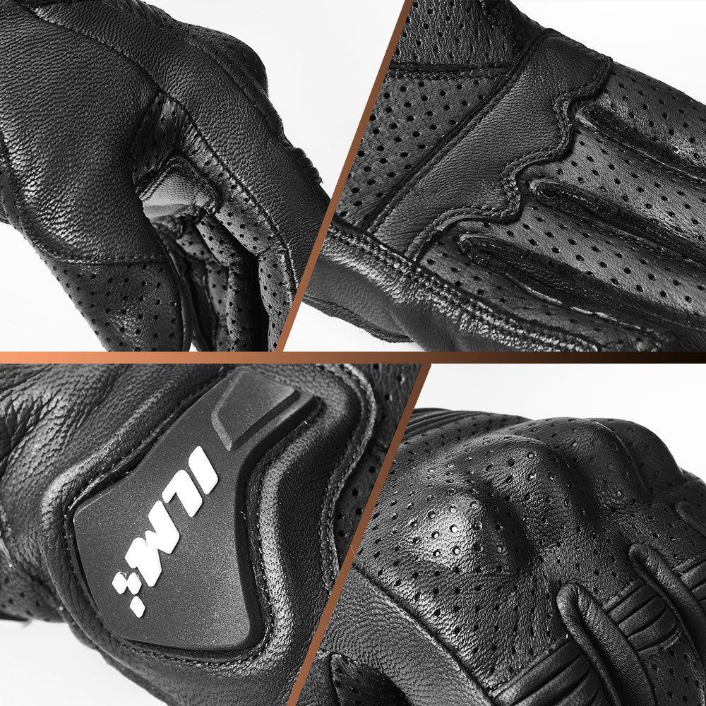 Guantes ILM Piel de Cabra Modelo DN01 / Negro perforado