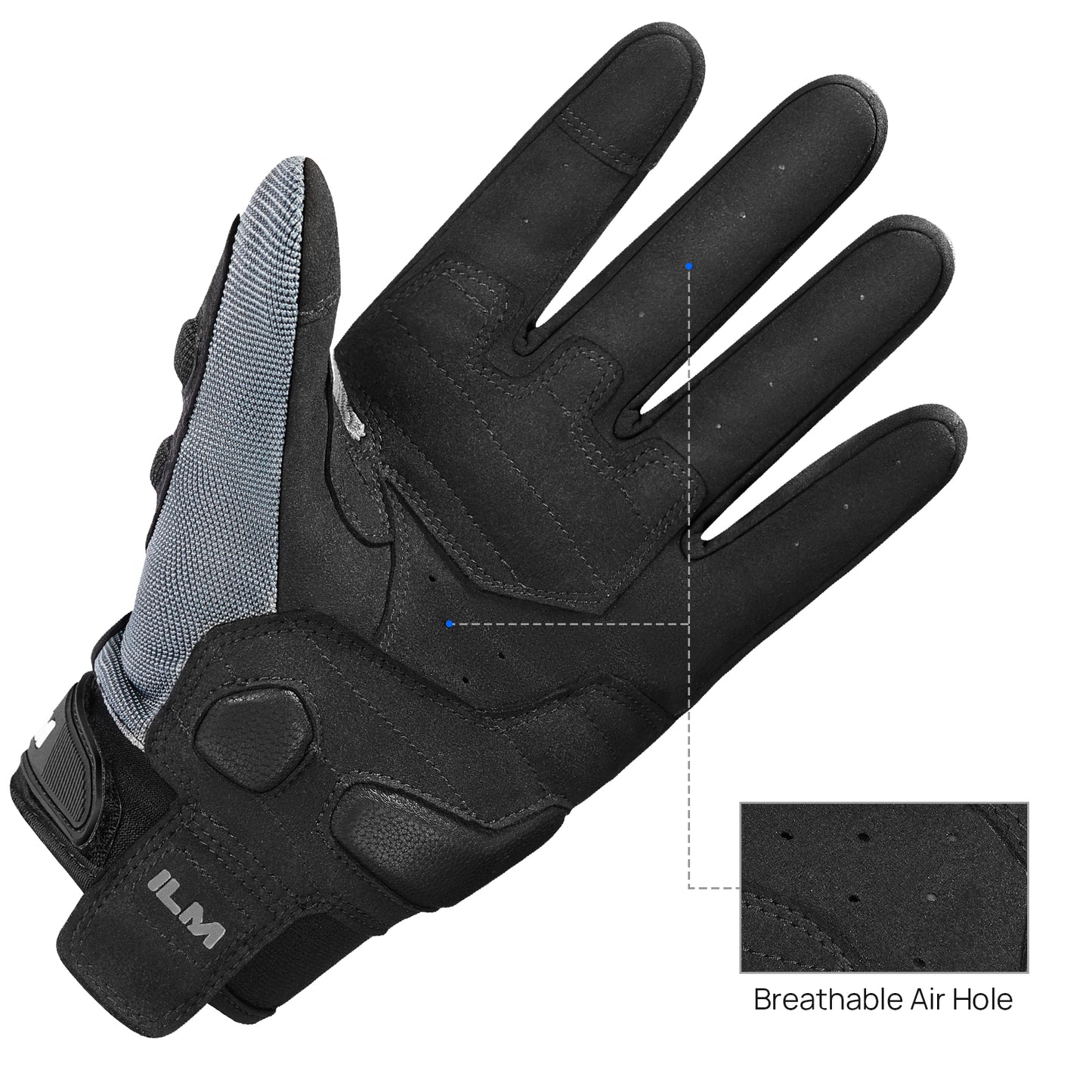 ILM Guantes de Moto JC42 / Negro - Gris