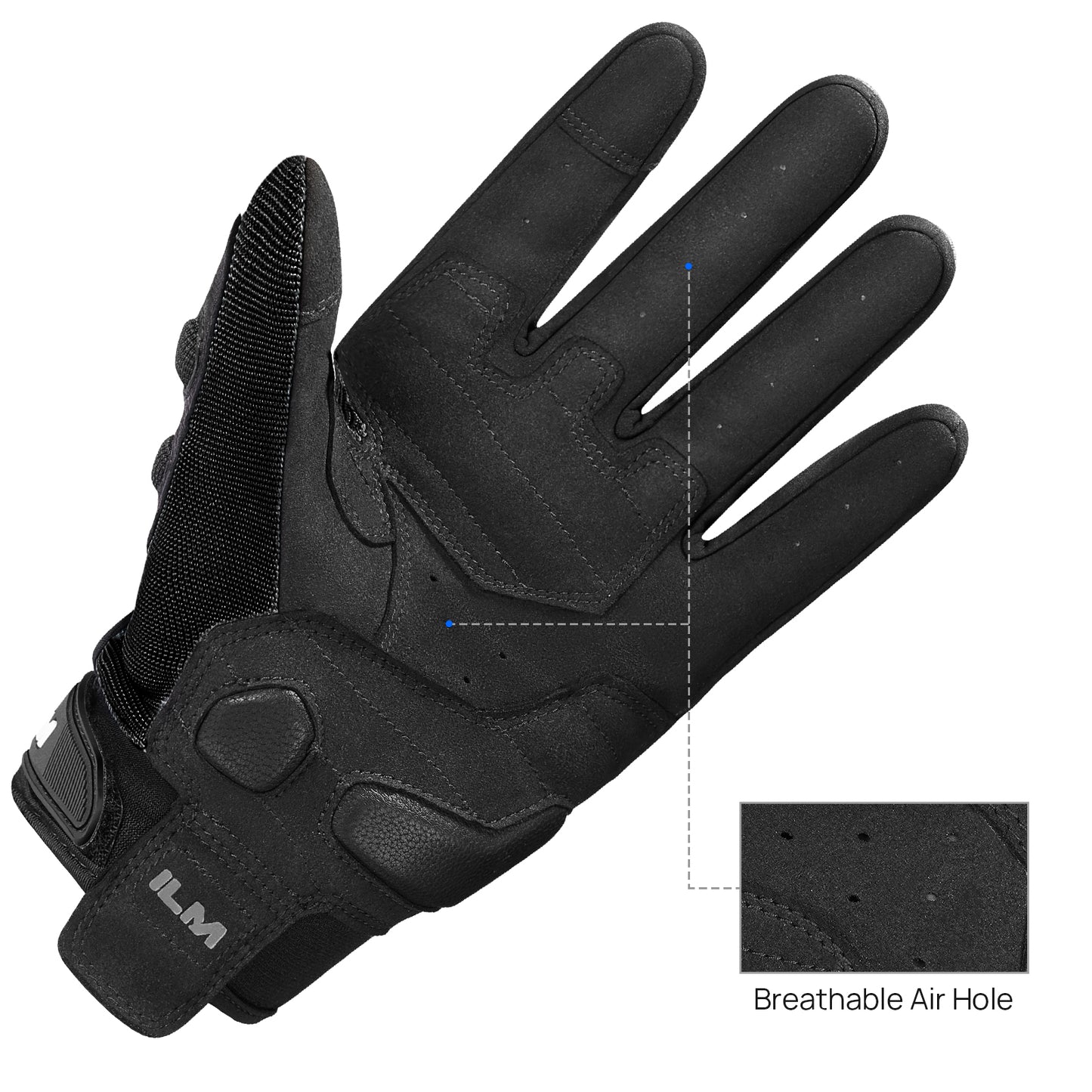 ILM Guantes de Moto JC42 / Negro - Gris