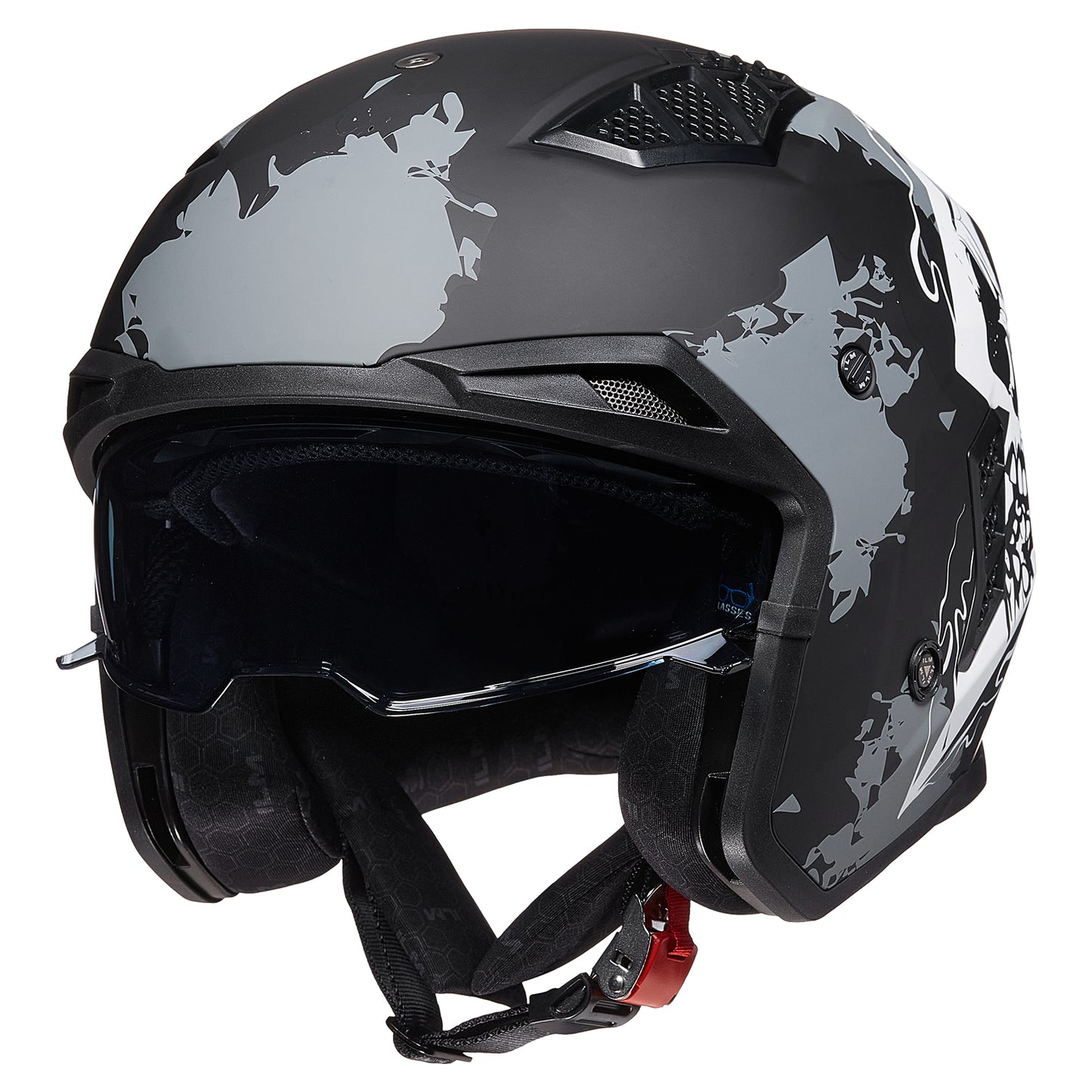 CASCO DE MOTO 3/4 ILM Z302 - MATTE SKULL