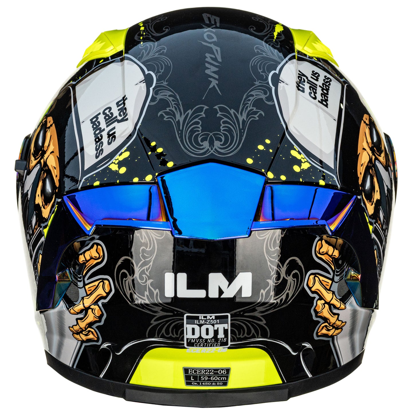 CASCO DE MOTO ILM - Z501 - EXOPUNK YELLOW