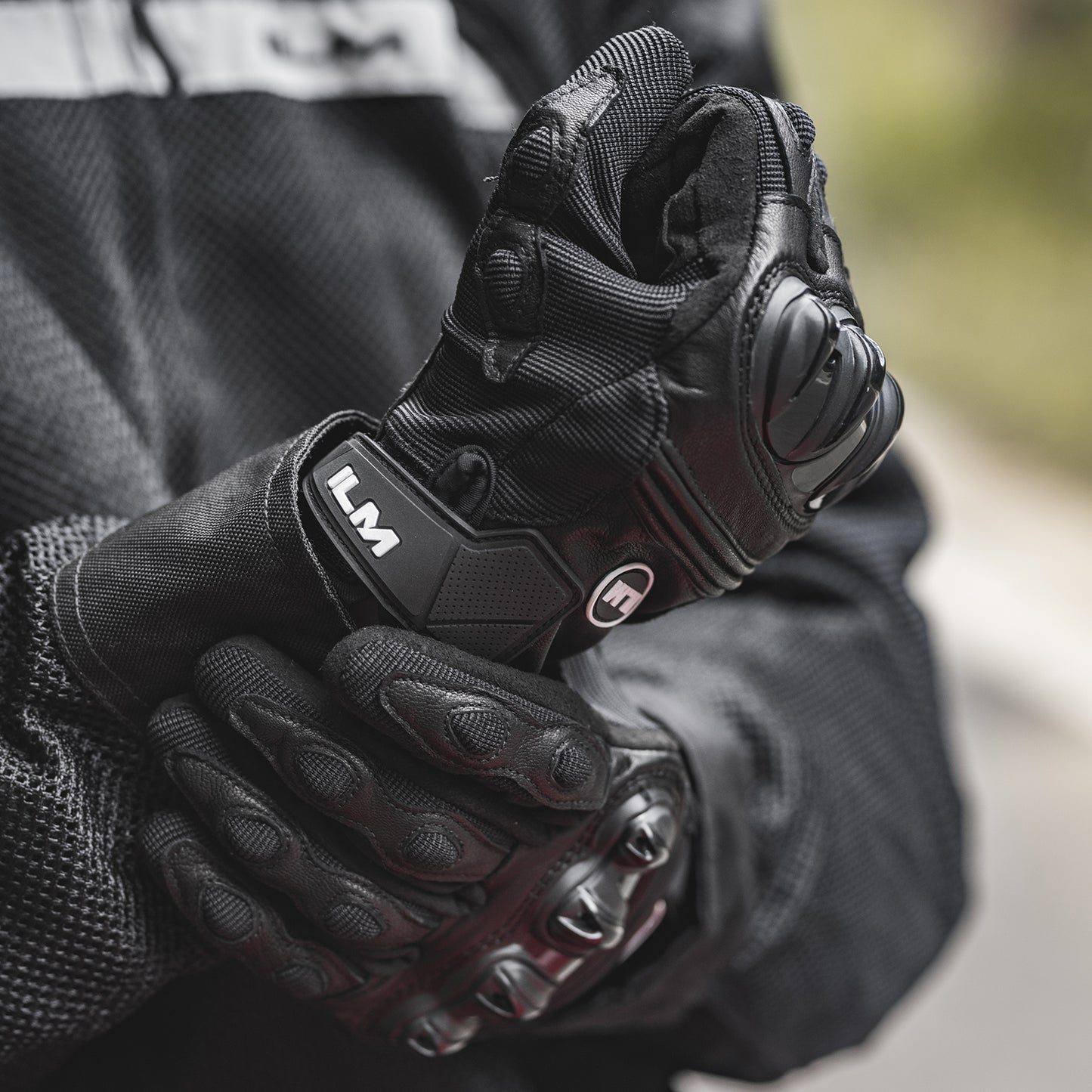 ILM Guantes de Moto JC42 / Negro - Gris