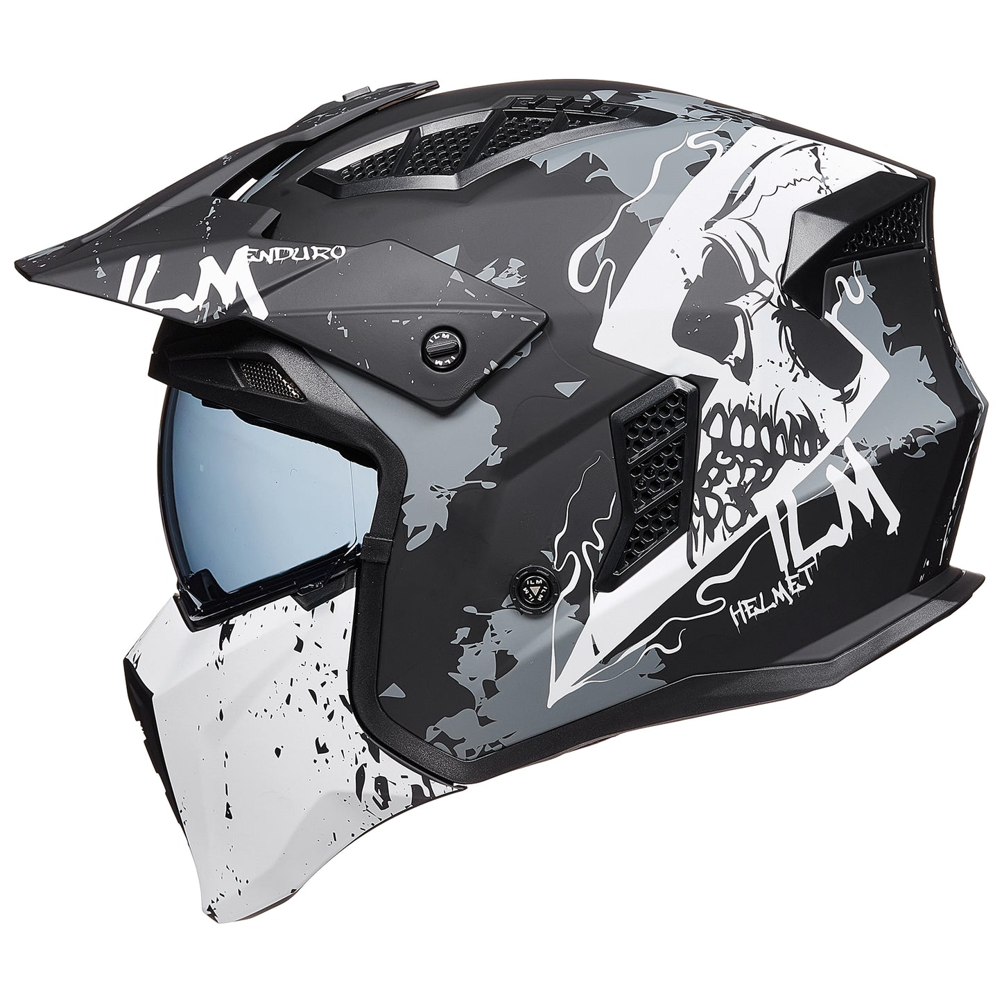 CASCO DE MOTO 3/4 ILM Z302 - MATTE SKULL