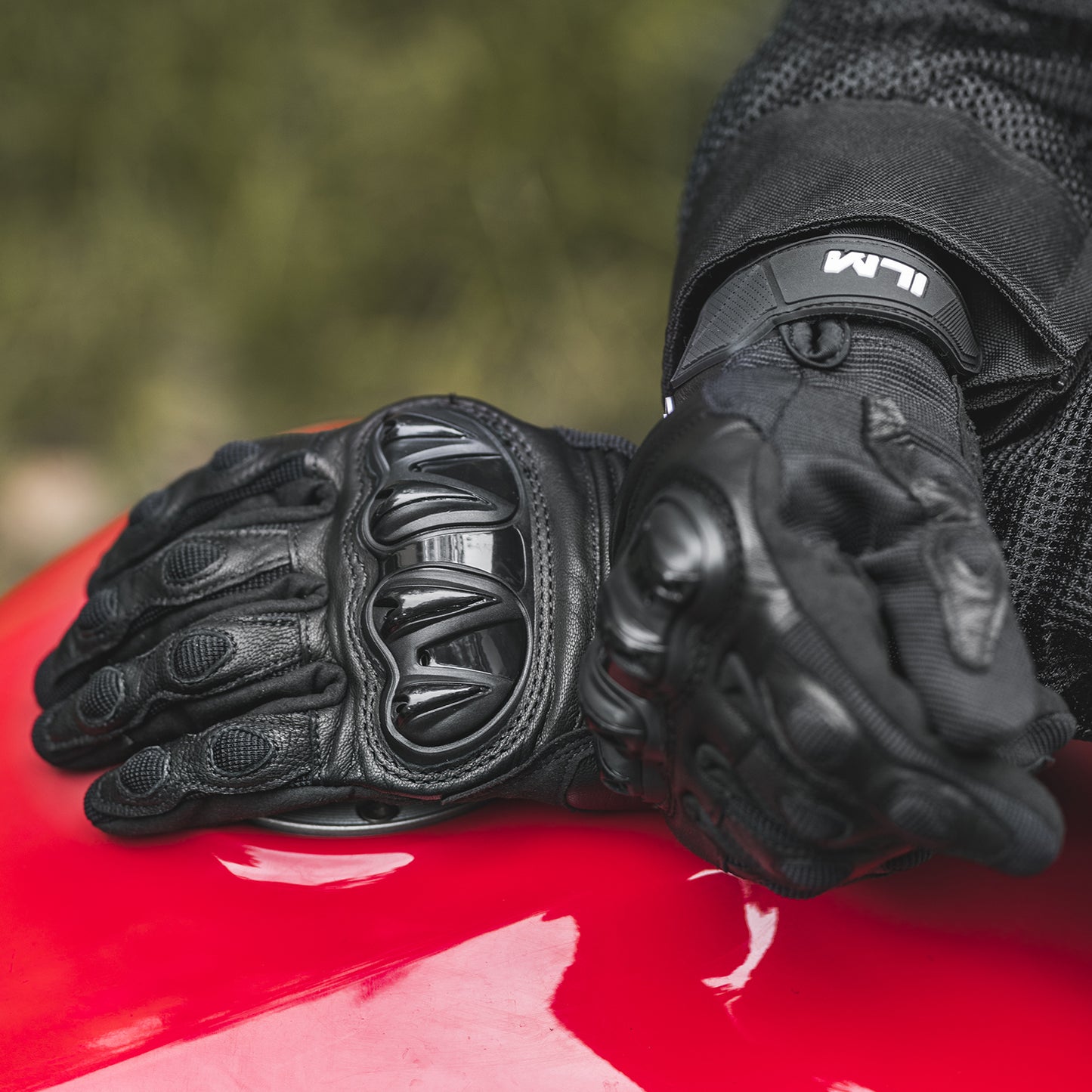 ILM Guantes de Moto JC42 / Negro - Gris