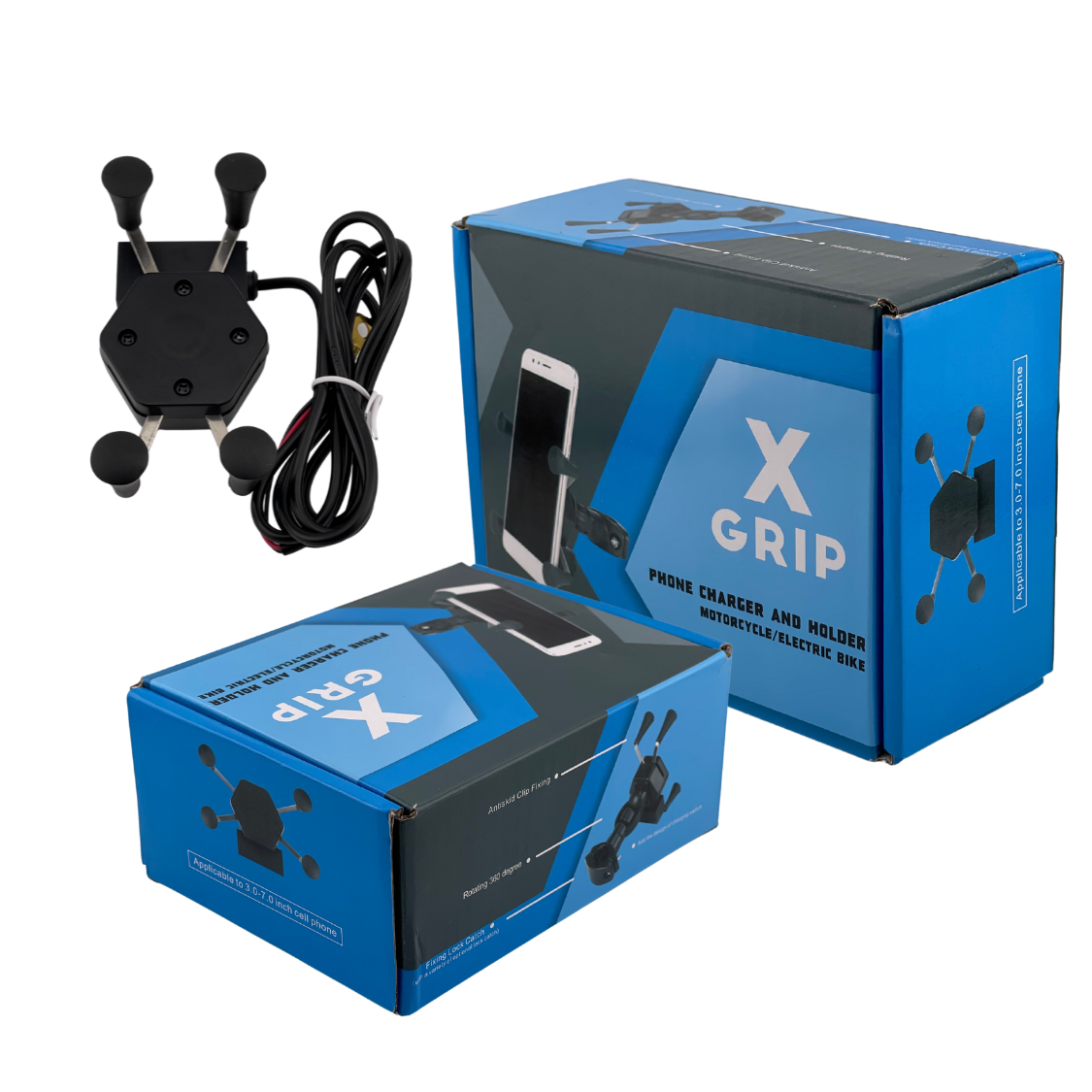 X GRIP METALICO - PORTA CELULAR CON USB PARA MOTOS