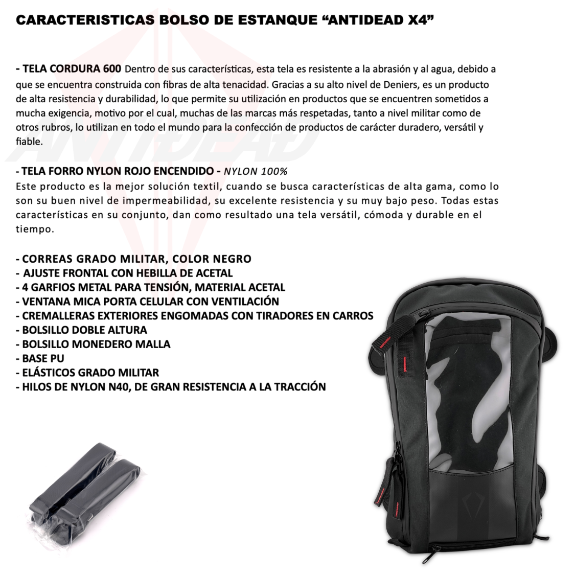 BOLSO DE ESTANQUE PARA MOTO ANTIDEAD X4