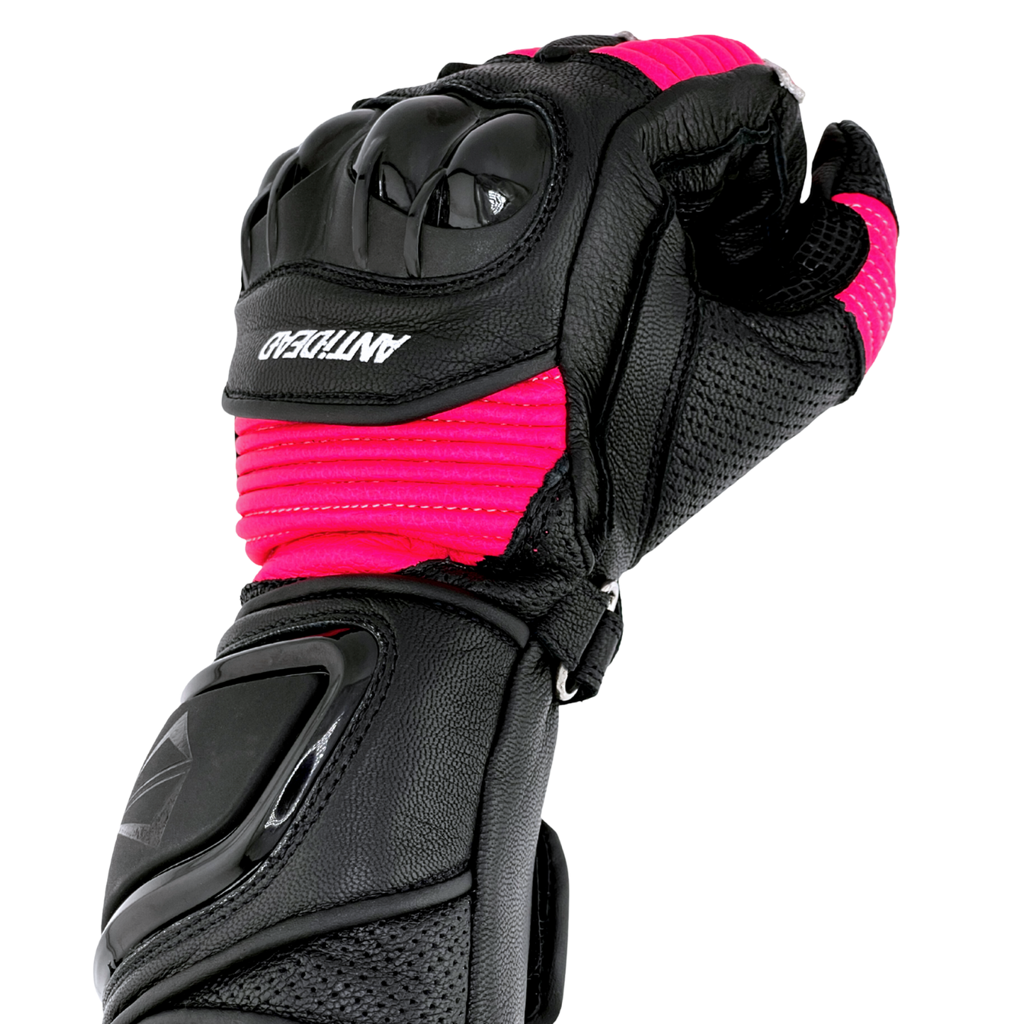 GUANTES DE MOTO BOOST V2 / NEGRO Y FUCSIA