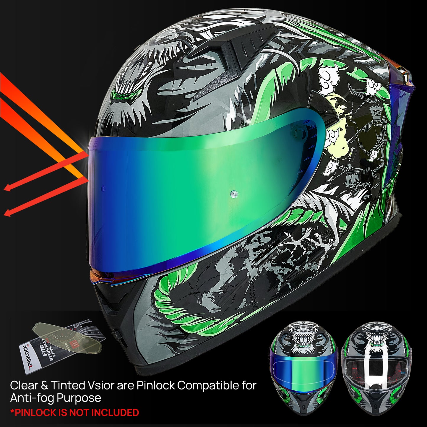 CASCO DE MOTO ILM - Z501 - LEGEND GREEN