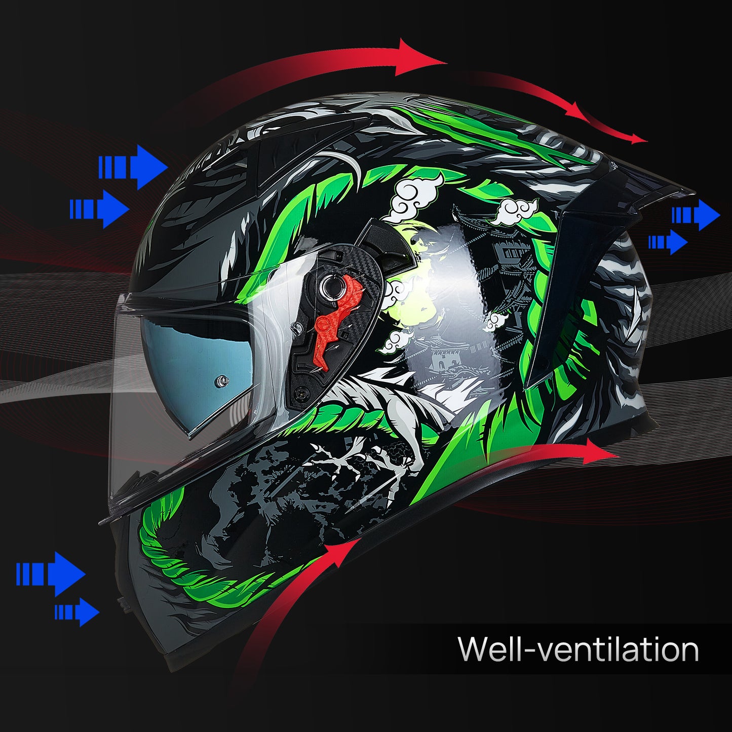 CASCO DE MOTO ILM - Z501 - LEGEND GREEN