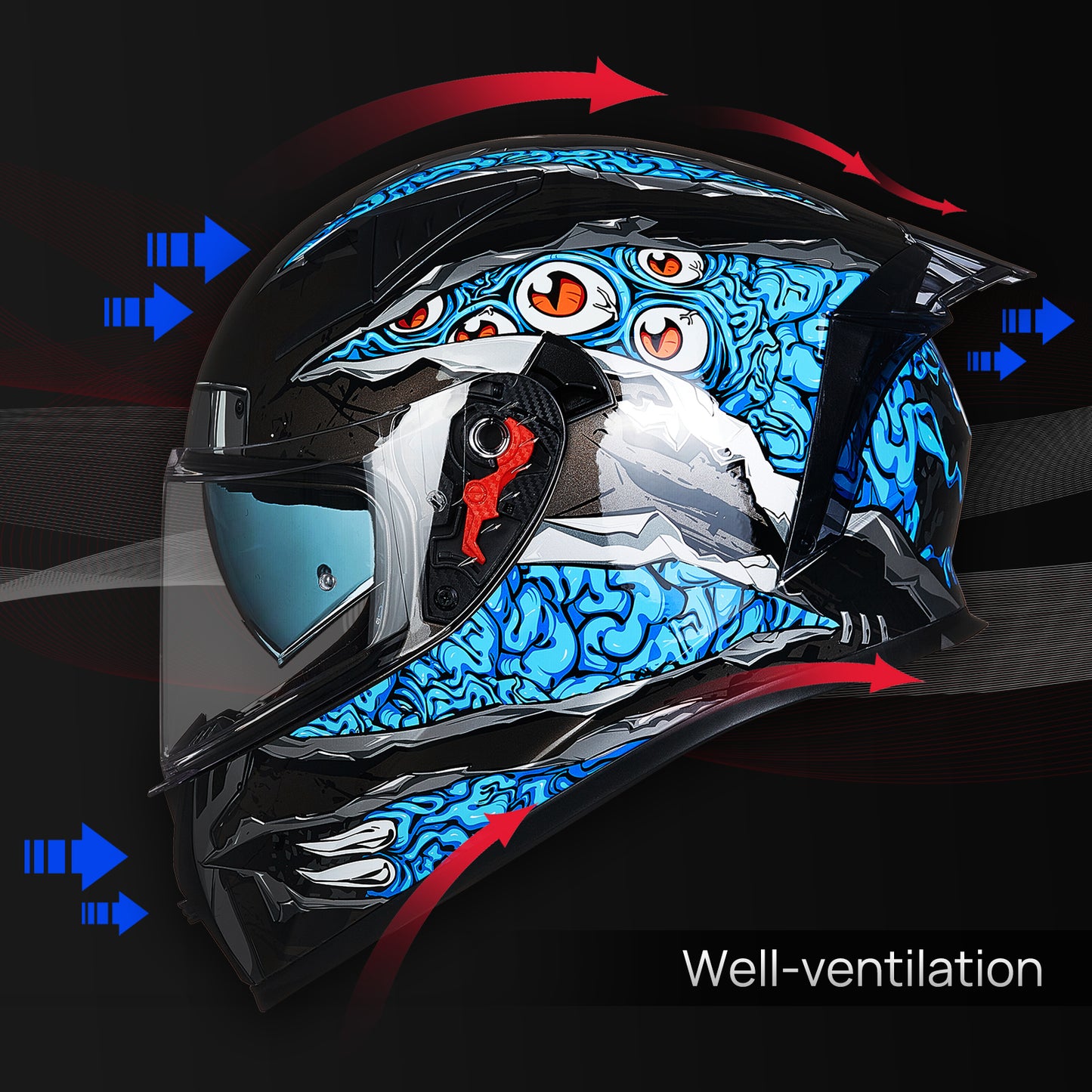 CASCO DE MOTO ILM - Z501 - MANTA BLUE