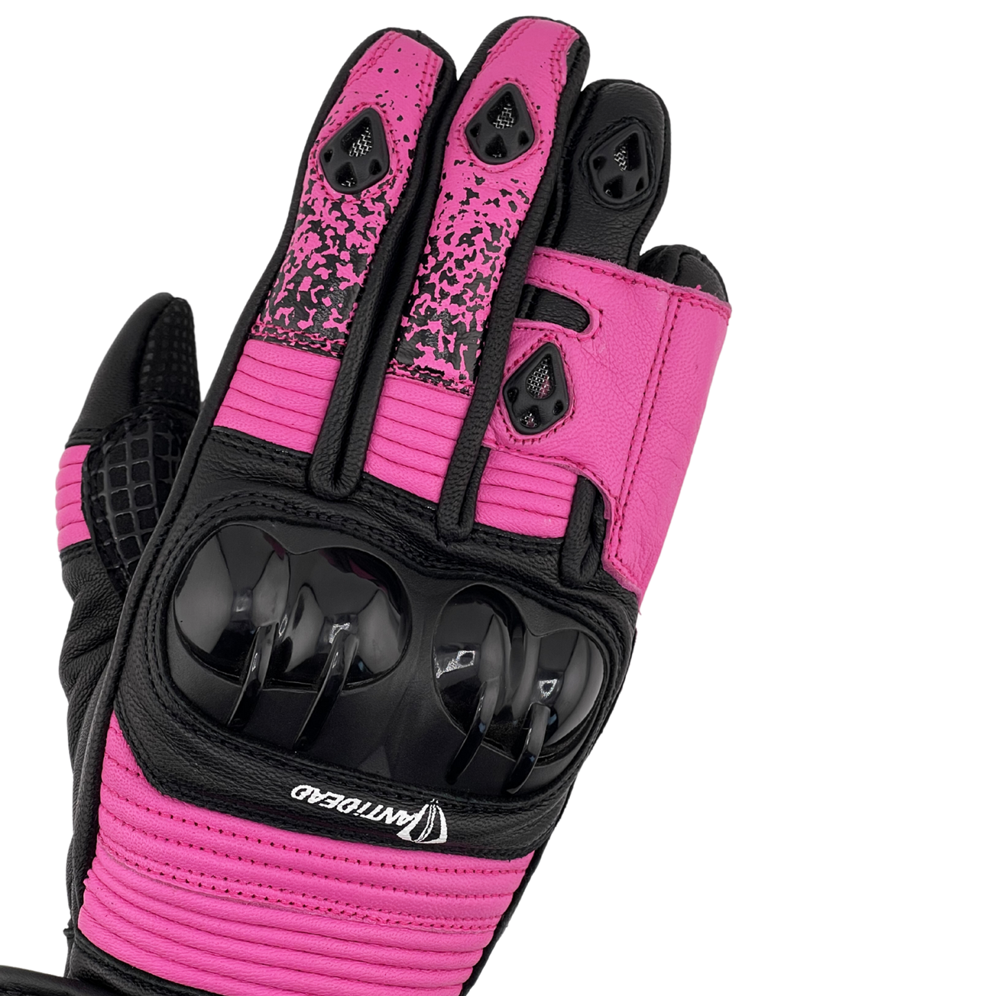 ANTIDEAD GUANTES DE MOTO BOOST V3 MUJER - NEGRO Y ROSADO