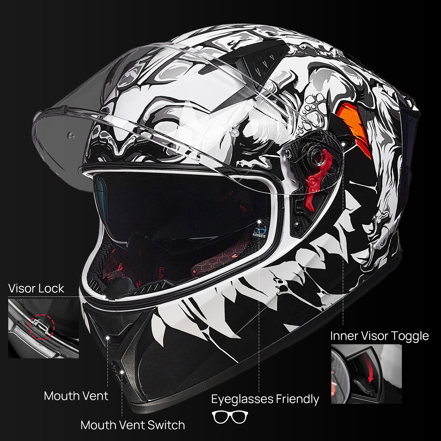 CASCO DE MOTO ILM - Z501 - LIZZARD WHITE