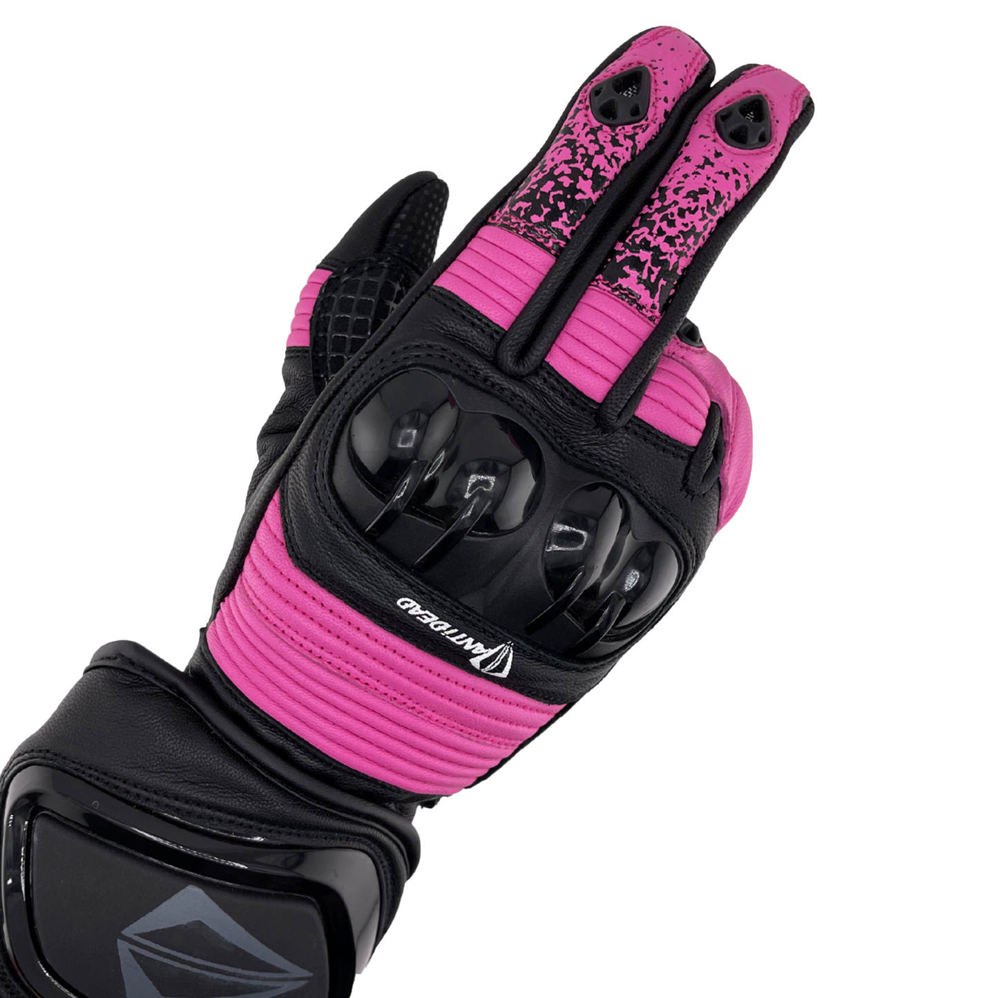 ANTIDEAD GUANTES DE MOTO BOOST V3 MUJER - NEGRO Y ROSADO