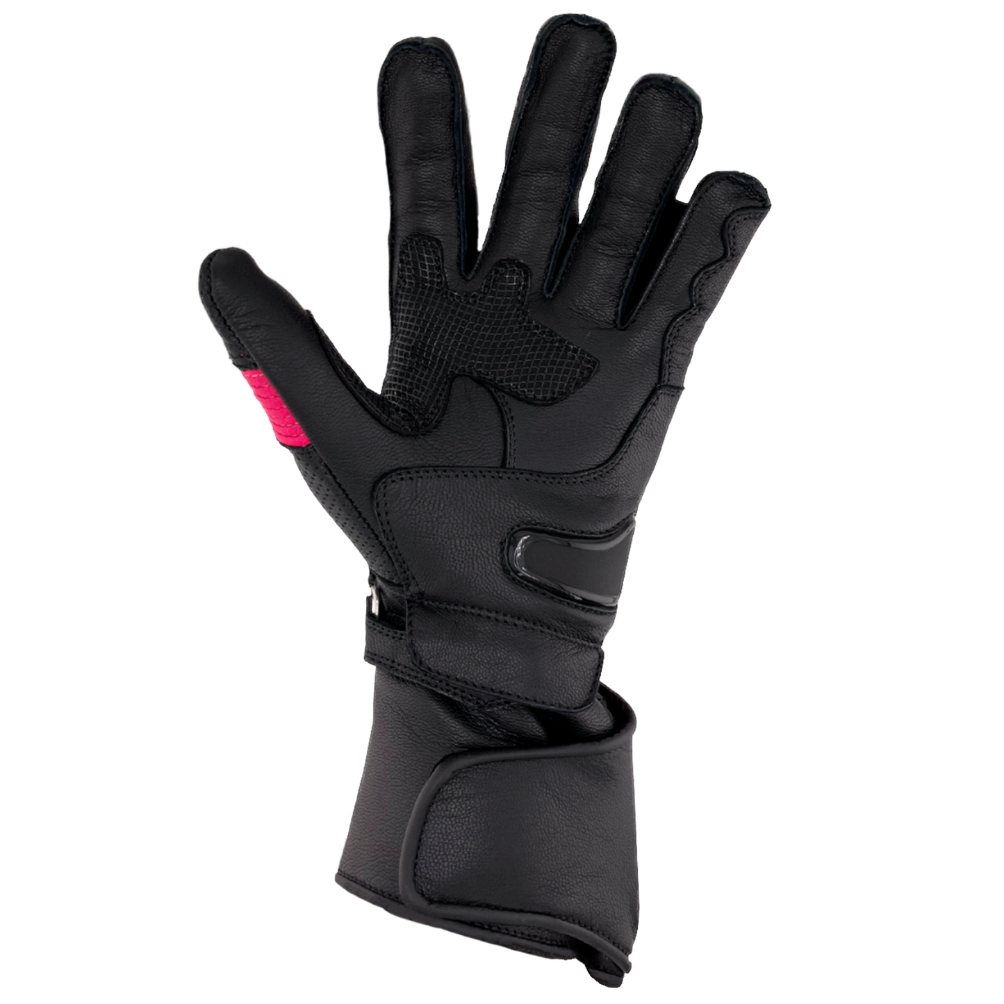 GUANTES DE MOTO BOOST V2 / NEGRO Y FUCSIA