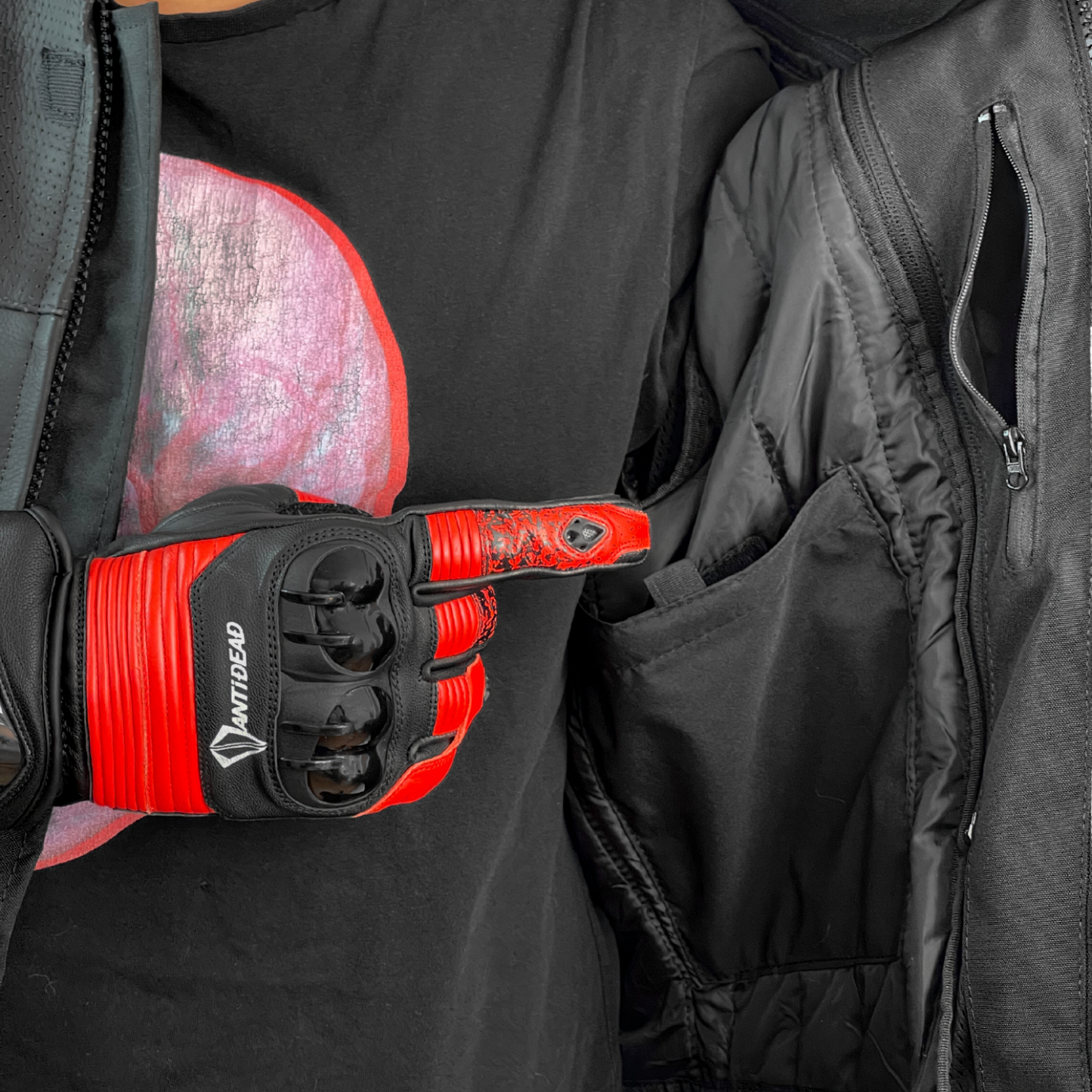 CHAQUETA DE MOTO ANTIDEAD BOOST GP V4/ NEGRO Y ROJO